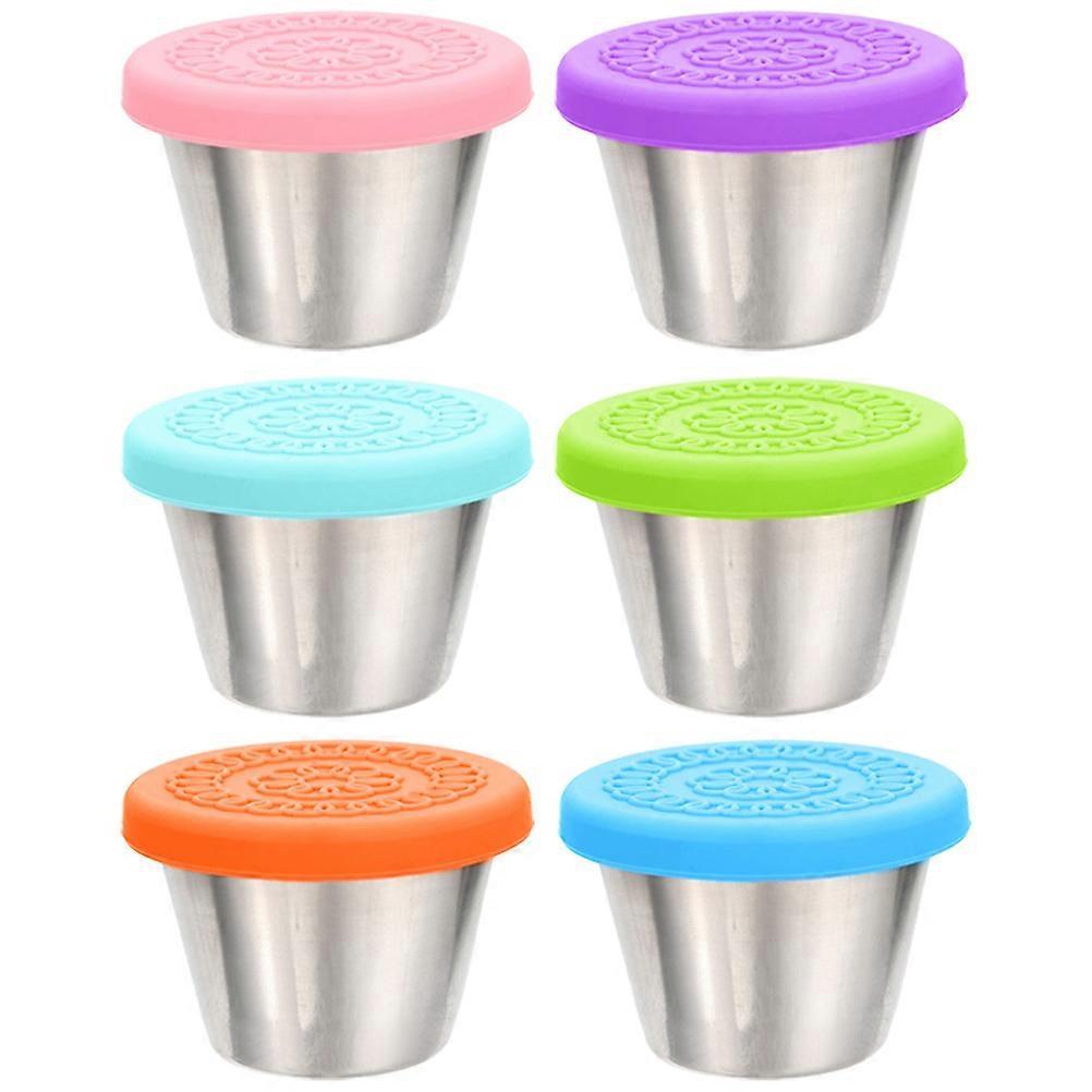 Dressing Containers With Lids Sauce Cup Reusable Grilling Hot Pot Western Food Afternoon Tea 6.30X6.00X3.50CM 6Pcs
