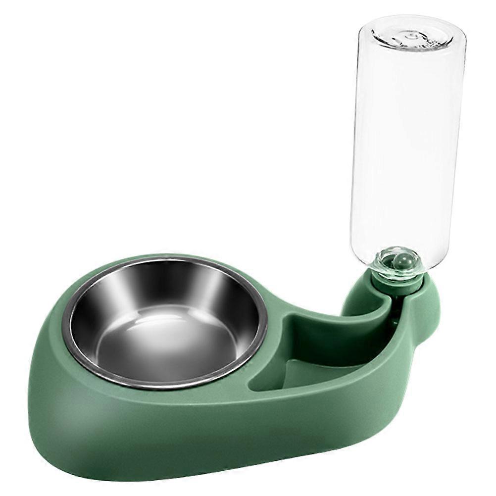 Pet Feeding Station Dual Feeding Bowl For Pets Home Use Green Plastic 1Pack