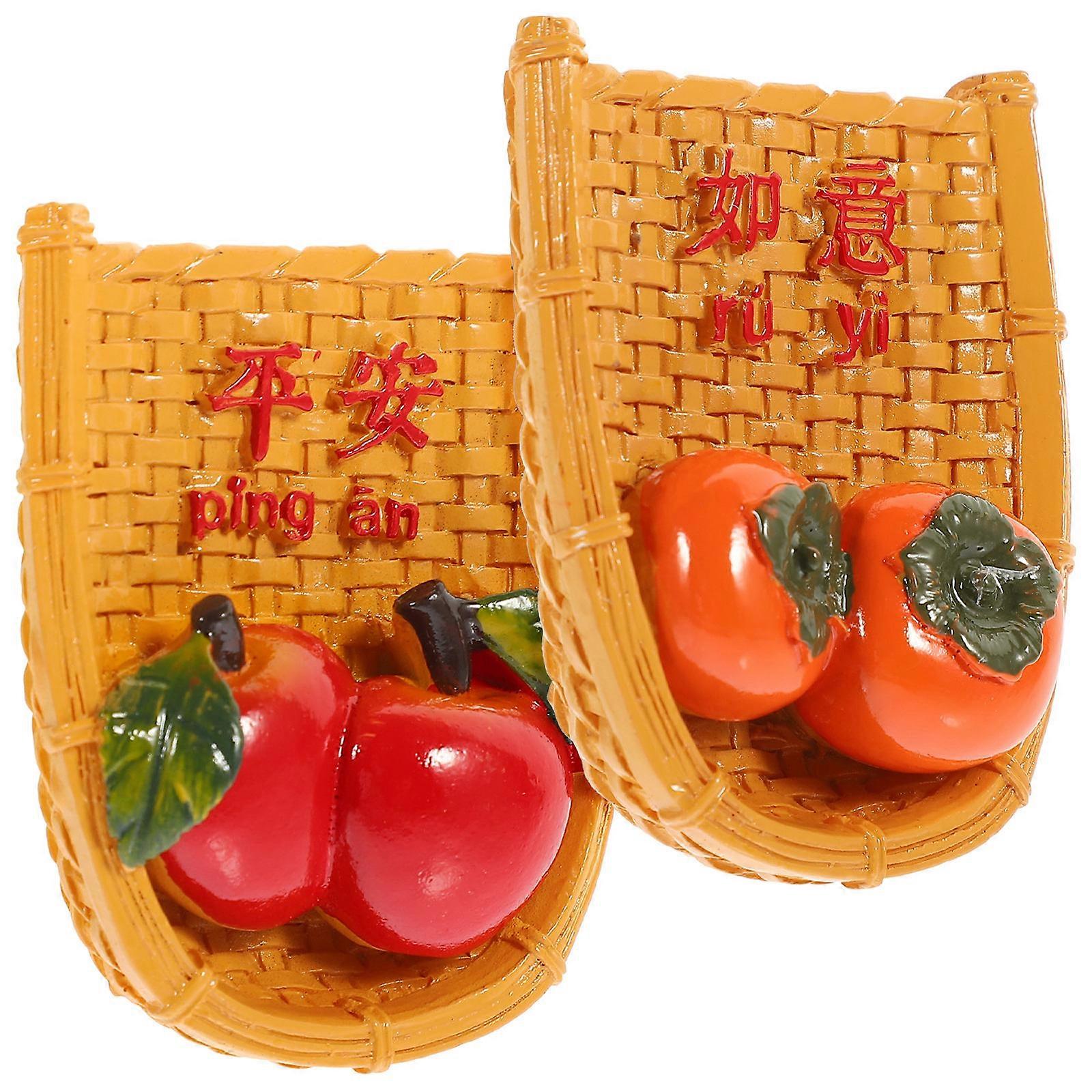 Retro Chinese Design Magnet Stickers 2Pcs Suitable For Market Display In Light Brown Color With Magnetism