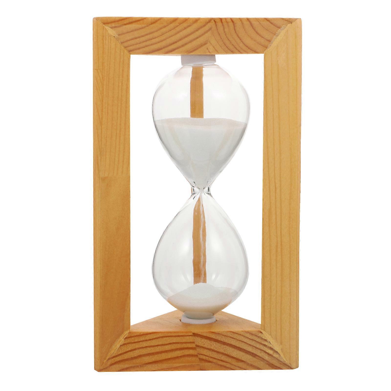 Wooden Glass Hourglass Retro Sand Clock Timer Smooth Flow Sandglass for Home Desk Decoration Photography Prop