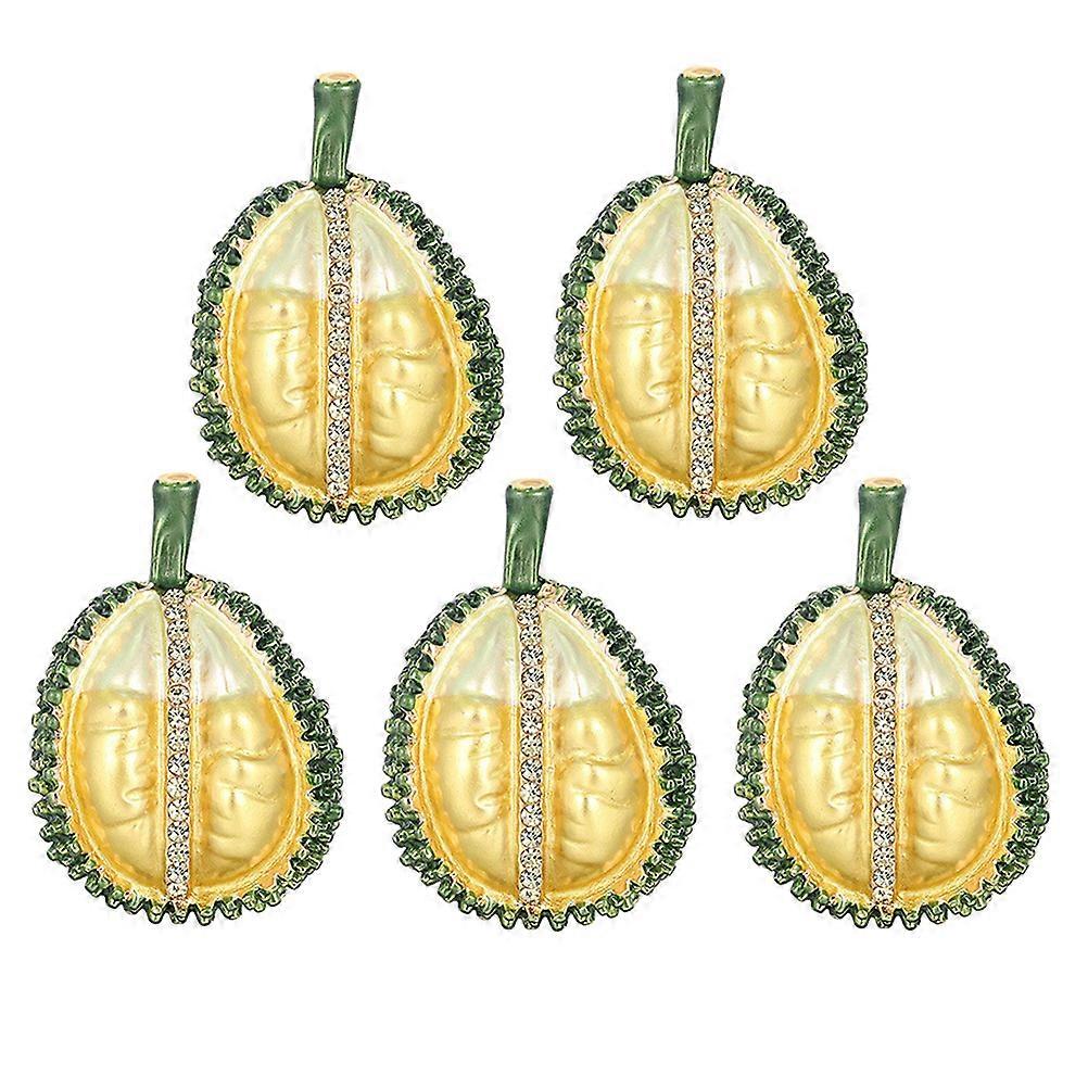 Bulk Brooches Precise Fruits Brooch Creative Alloy Multipurpose Decoration Fruit Shaped Brooch Pin for Bags 5Pcs