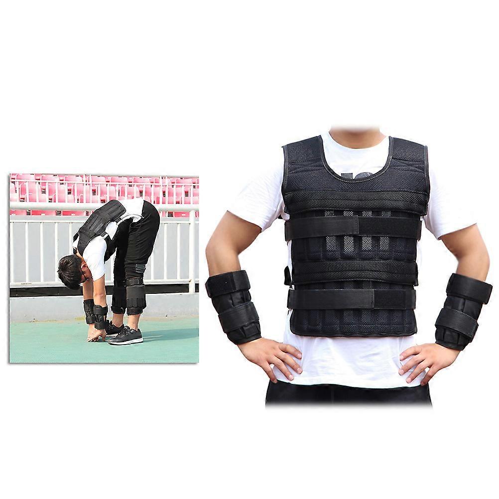 Gilet de musculation de conception réglable noir pour la musculation de performance de gymnase 1 ensemble