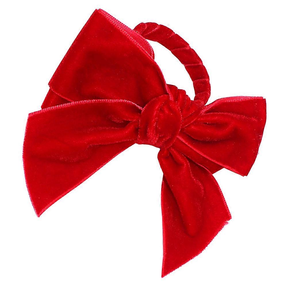 Thanksgiving Napkin Rings Red Bowknot Metal Flannel Table Setting Decor For Christmas Dinnerware 1Set