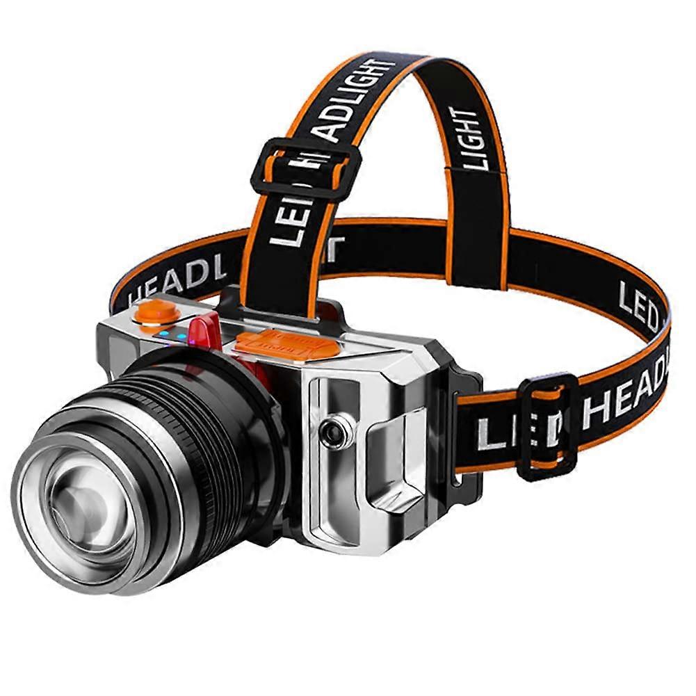 3 x LED Zoomable Head Torch - Rechargeable, Adjustable Brightness, Waterproof, Available in White, Blue, Yellow