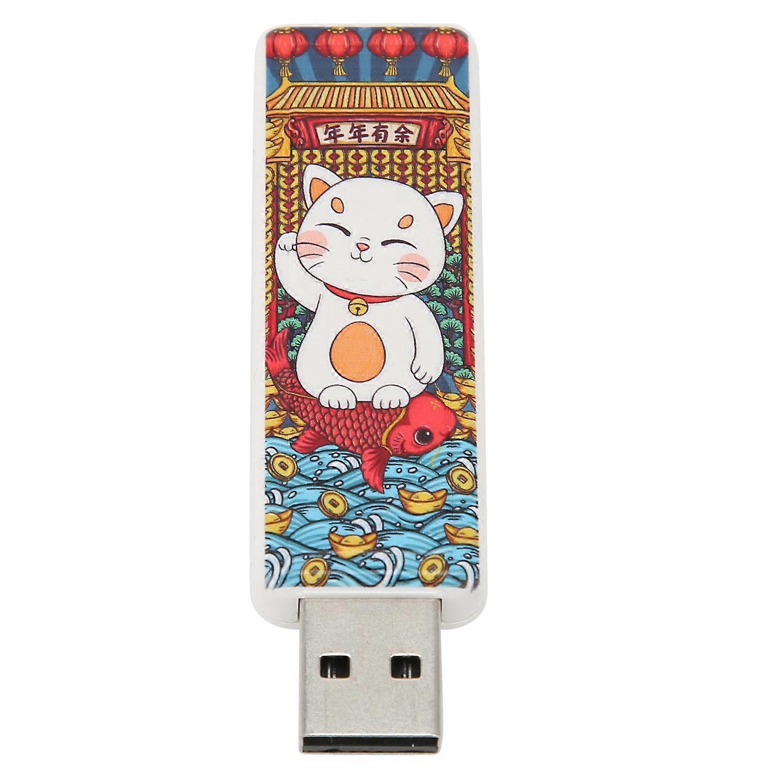 Clé USB 64 Go, motif chat mignon, échange à chaud, plug and play, norme USB 2.0, résistance aux chocs, mémoire portable, motif chat