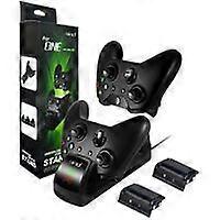 Charger with 2 Rechargeable Batteries for Xbox One/Xbox Series X/S Controller, Charging Station with 2 x 1300 mAh