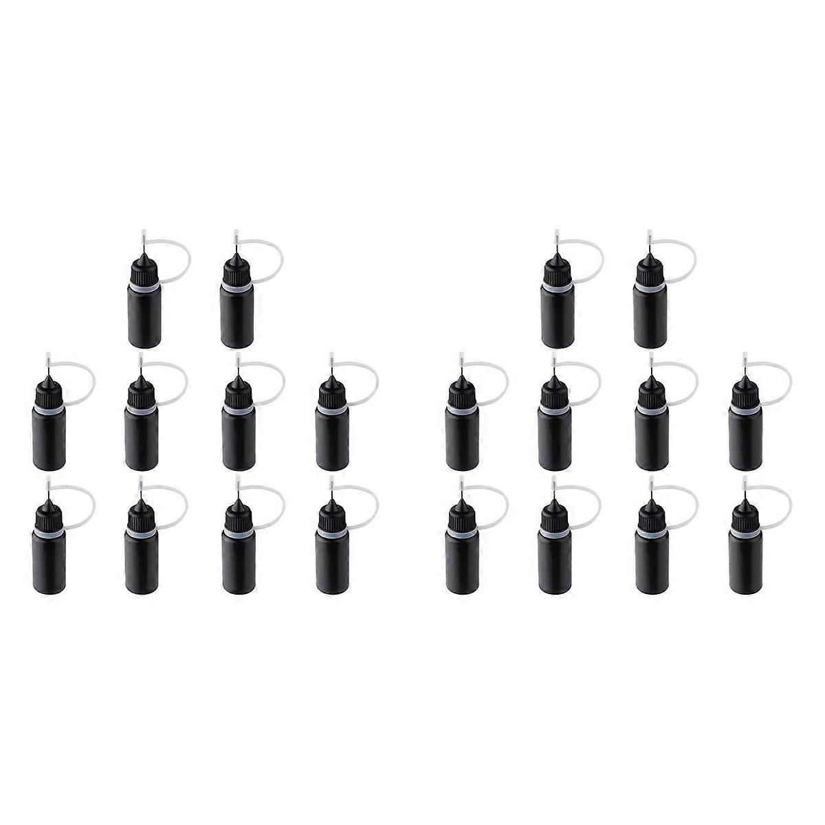Precision Tip Applicator Bottles Black Metal Needle Plastic Bottle