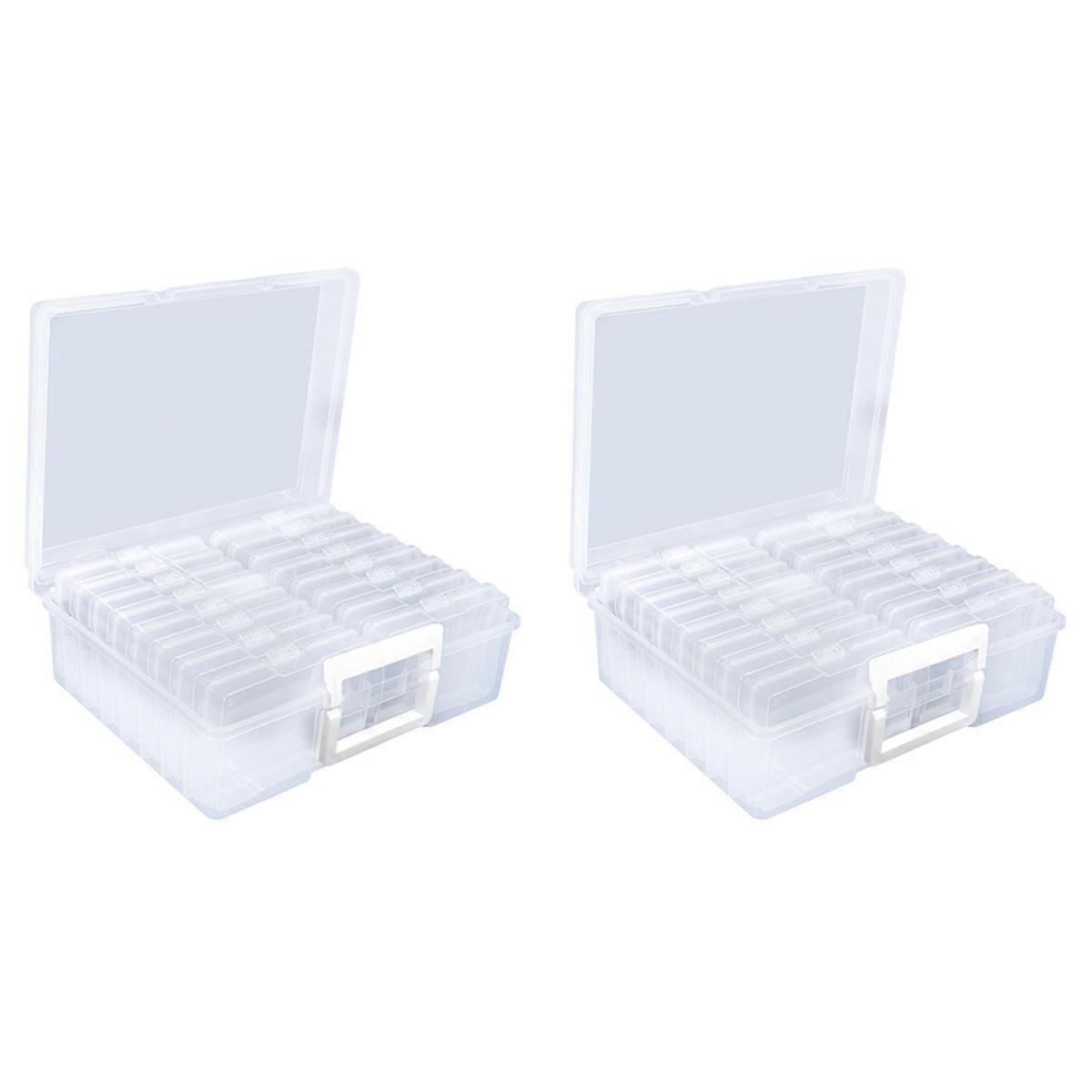 Portable Photo Storage Boxes,With 16 Interior Compartments