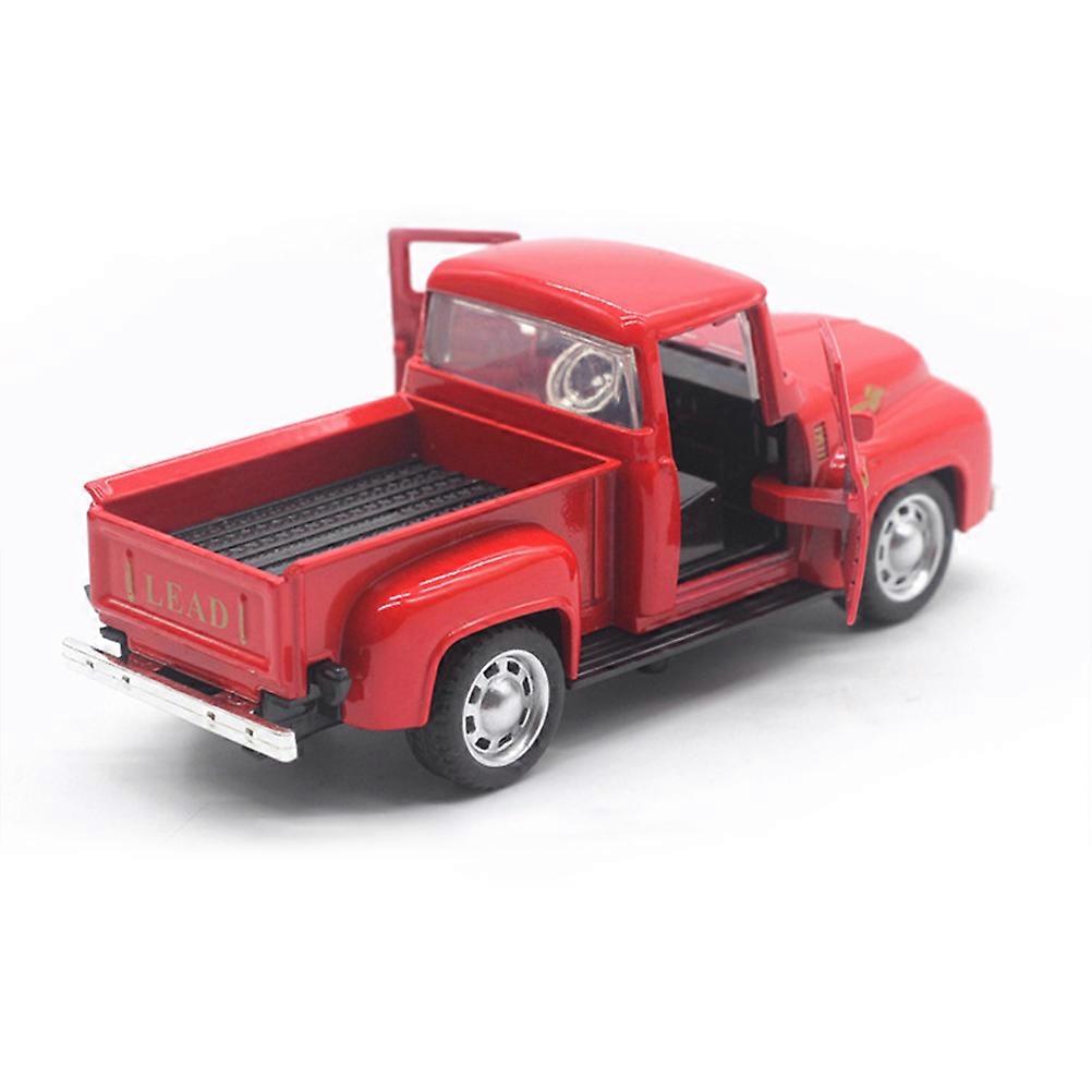 GPB Christmas Red Truck Vintage Metal Car Cool Durable Metal Holiday Truck Table Top Ornament Decoration