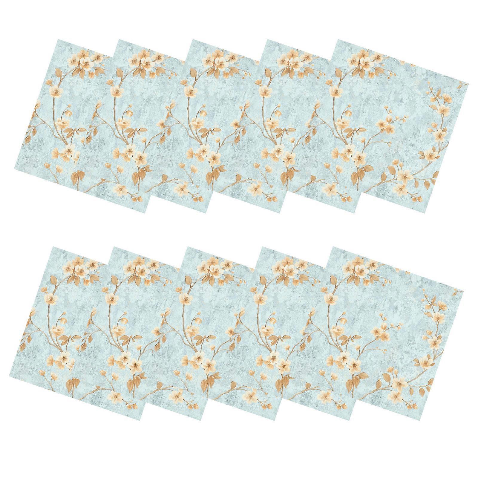 Chinese Style Flower Wrapping Paper Diy Enthusiasts Parties Square Shape Luo Shen Tone 20.83x20.83in Decoration 10 Sheets
