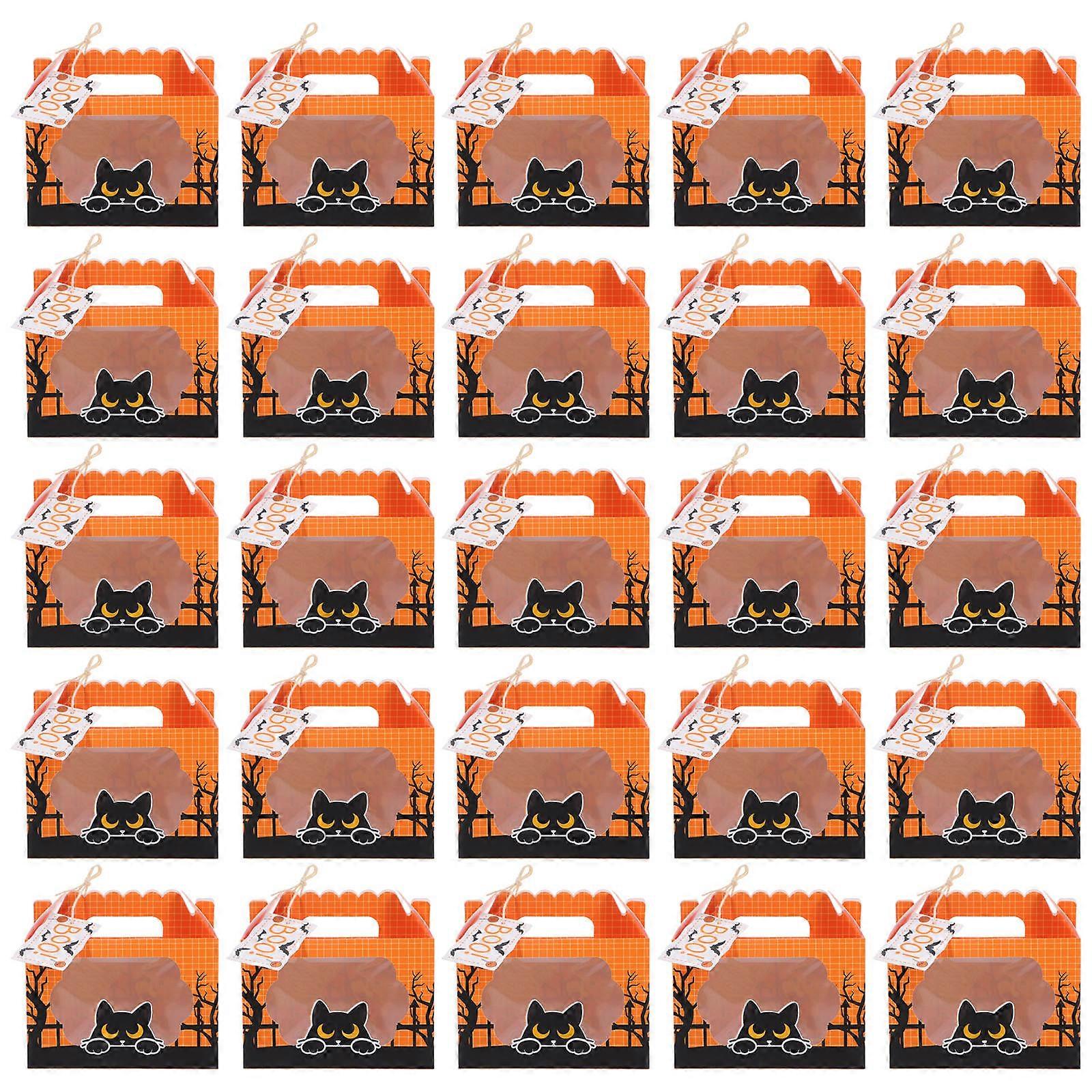 Halloween Dessert Boxes Rectangular White Cardboard present Packing For Snack Distribution 16.00X14.00X9.00CM 25Pack