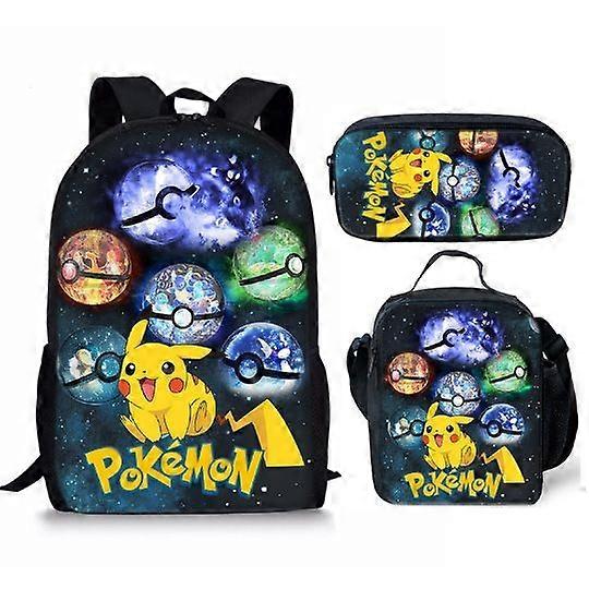 17-inch student backpack set 3D digital printing backpack three-piece set