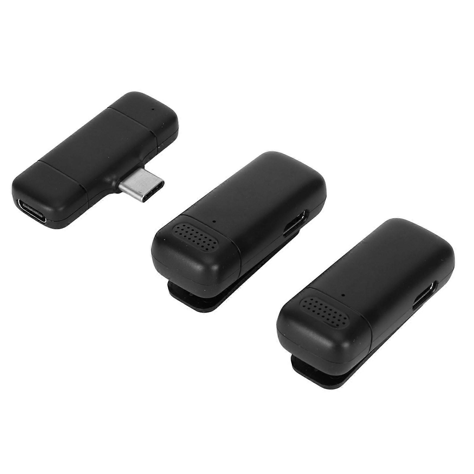 Wireless Lavalier Microphone Noise Reduction 2.4G Type C Receiver Mini Lapel Mic with Charging Case for Live Streaming 