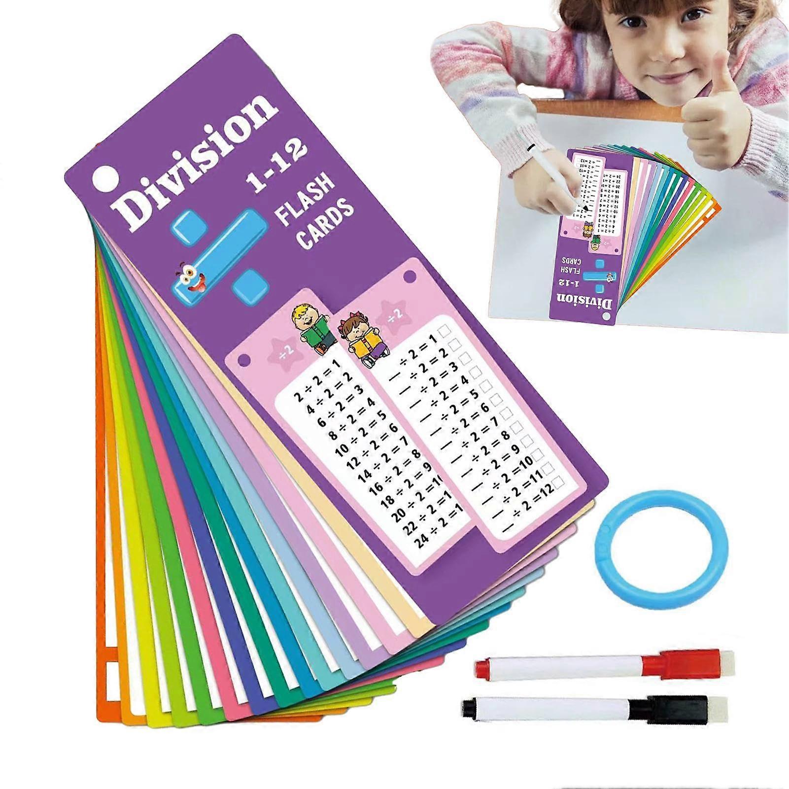 MultiplicationDivision Learning Cards, Interactive Math Practice Tool for Kids