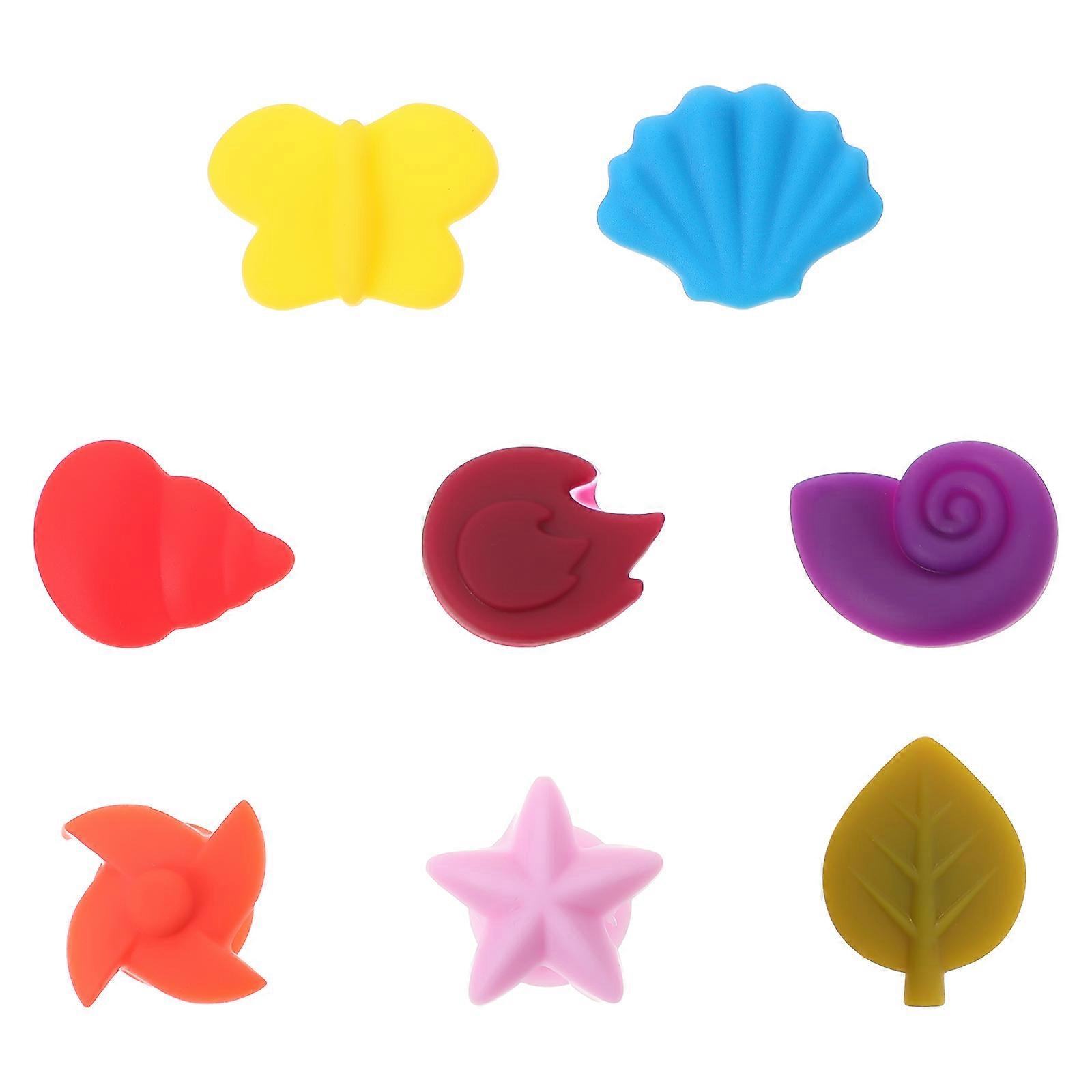 Silicone Cup Identifiers for Wine Glass Markers Party Accessories 8 Pieces Assorted Color