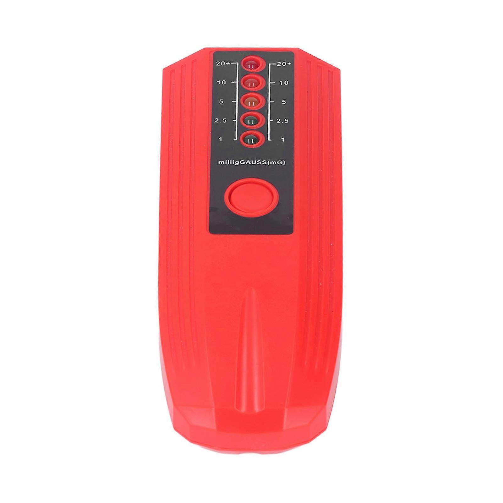 מד EMF גלאי שדה מגנטי בודק קרינה אלקטרומגנטית עם 5 מחוון LED אדום 
