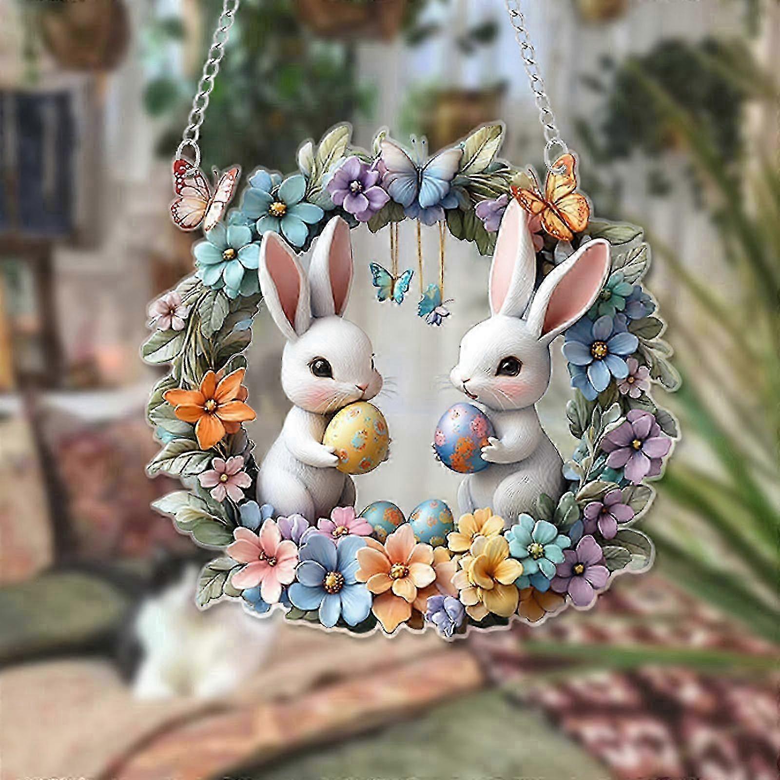 Easter Wreath with Acrylic Pendant