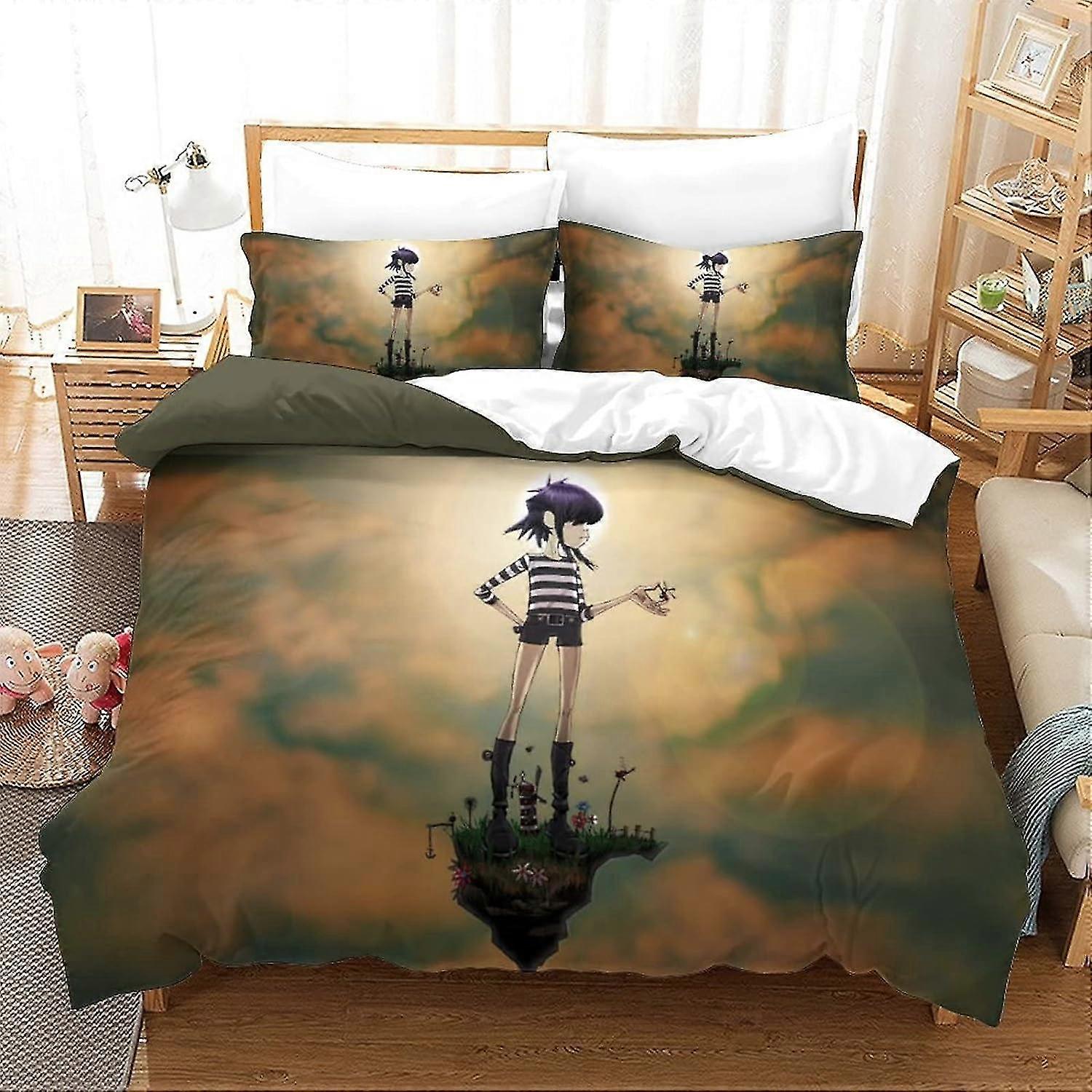 Hip-Hop Printed Duvet Cover Bedding Set Soft Microfiber Music Quilt with Zipper Closure for Certain Brand Double