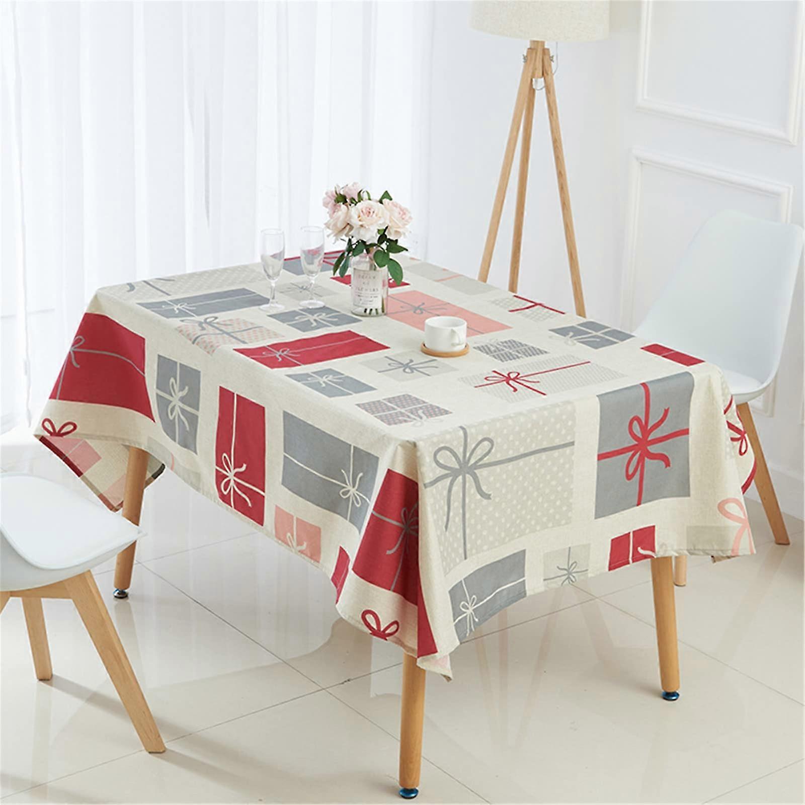 Christmas Tablecloth, Washable, Waterproof, 3D Table Linen, Rectangular, 100 x 140 cm