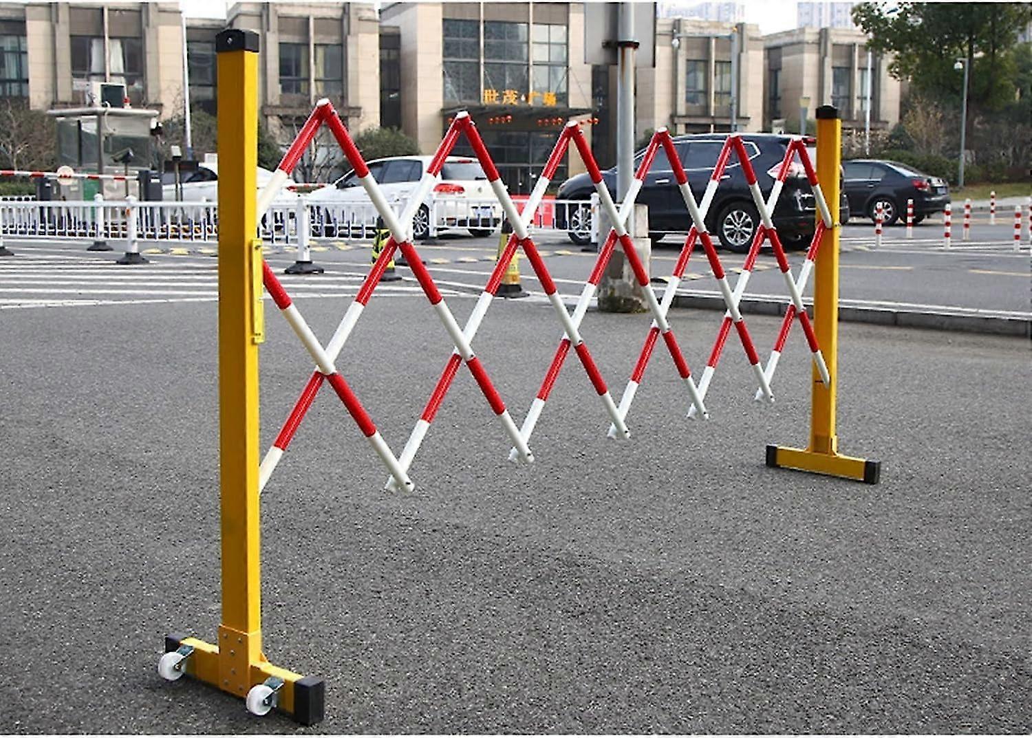 Portable Retractable Fence, Fibreglass Insulated Fence, Mobile Barrier Fence for Controlling Crowds and Traffic, Portable (Yellow, 1.2 x 5 m)