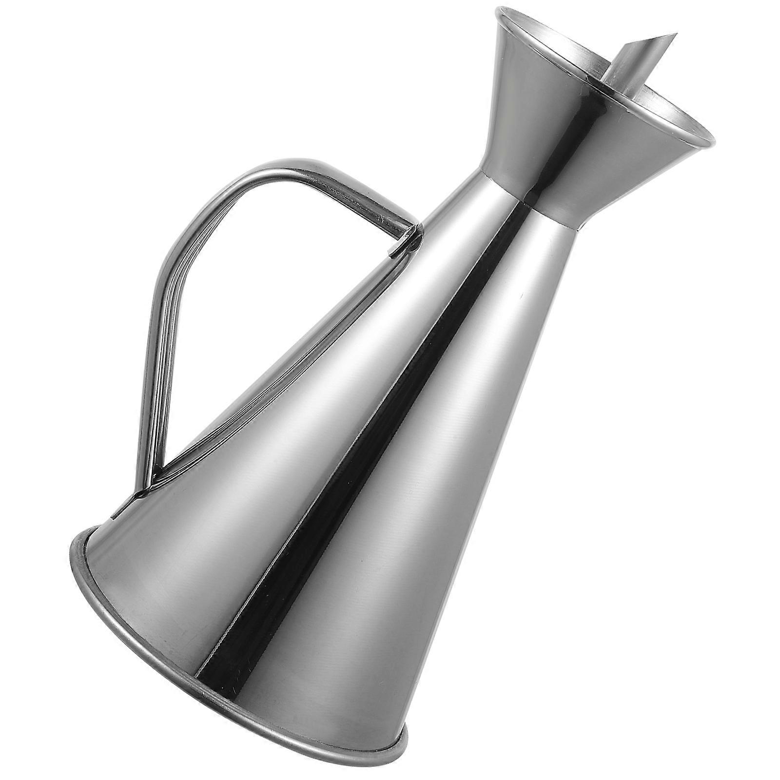 Stainless Steel Oil Dispenser with Food Grade Lid and Drip Nozzle for Kitchen Oils, Vinegar, Soy Sauce, and Low Viscosity Syrups – Rust Resistant