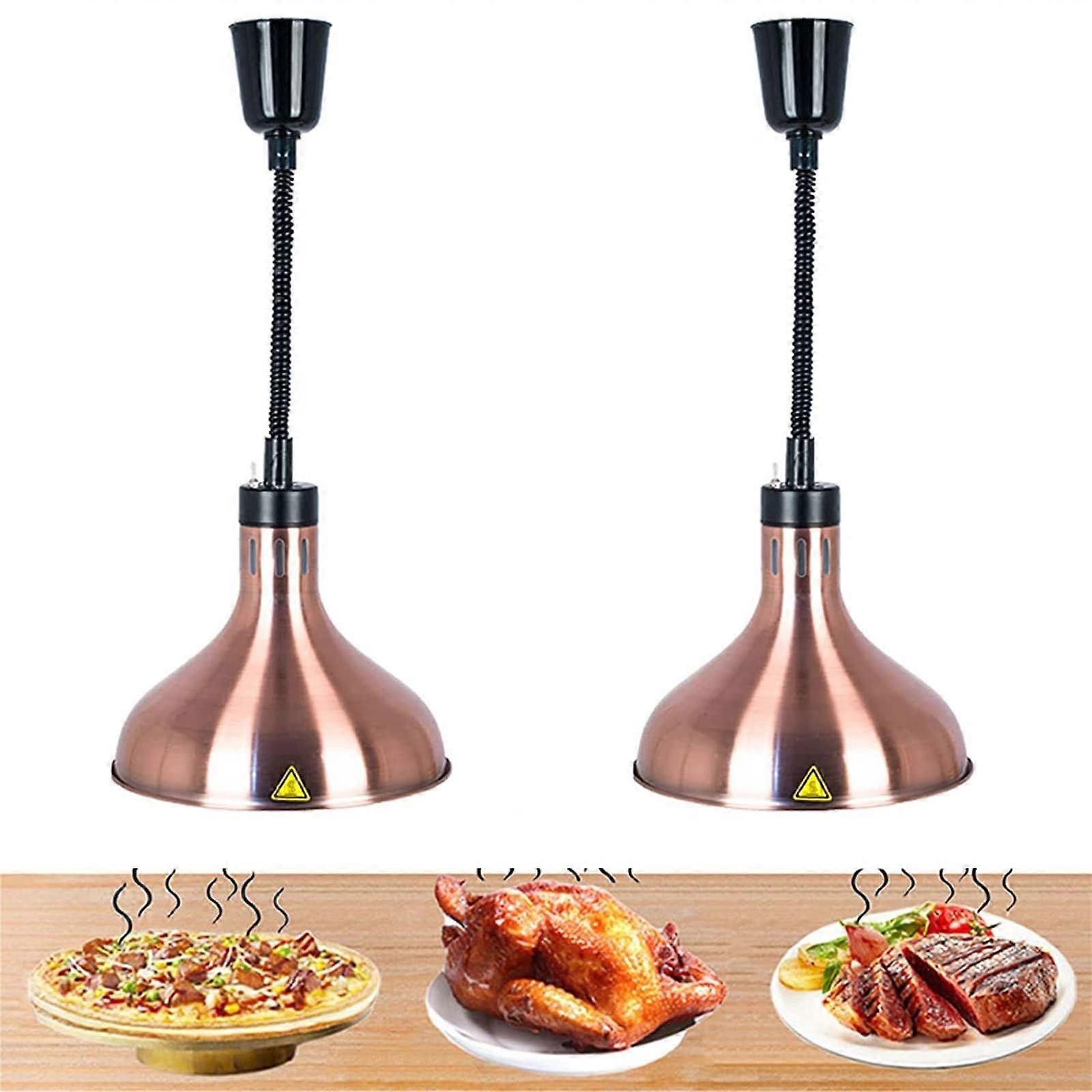 2 food warmers with 250W bulbs, retractable buffet heating light, pendant light (A)