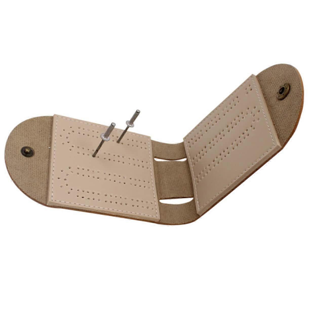 Leather Hunting Bag Card Holder for Poker and Place Card Games, Two-Tone PU Leather, Light Brown, Travel-Friendly Design