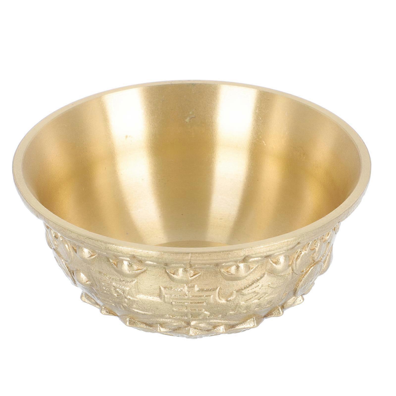 Golden Copper Cornucopia Bowl for Home Use Crafted with Design 7-inch
