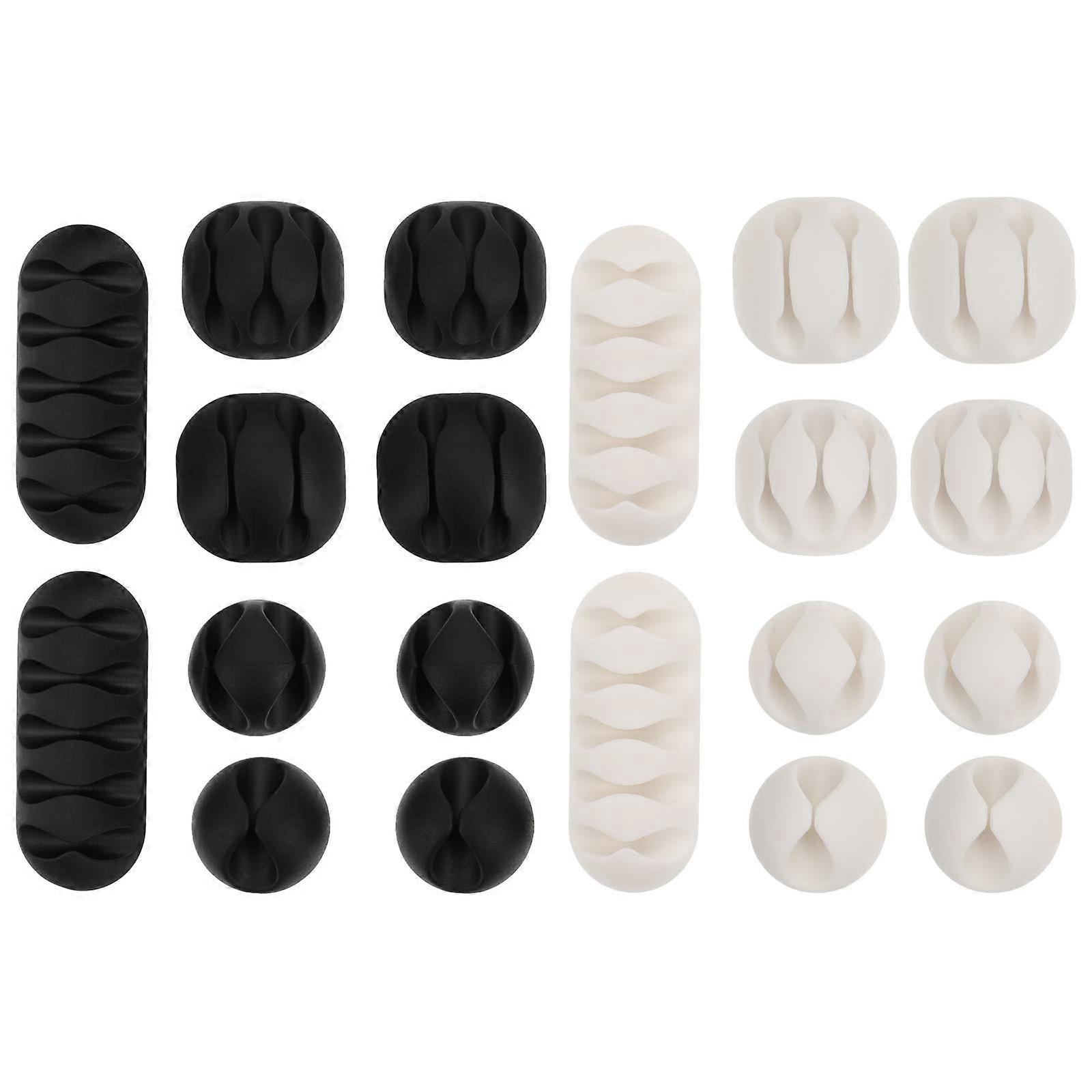 20pcs Self Adhesive Cable Holders for Efficient Cord Management – Desktop Organizers for USB Chargers and Headphones
