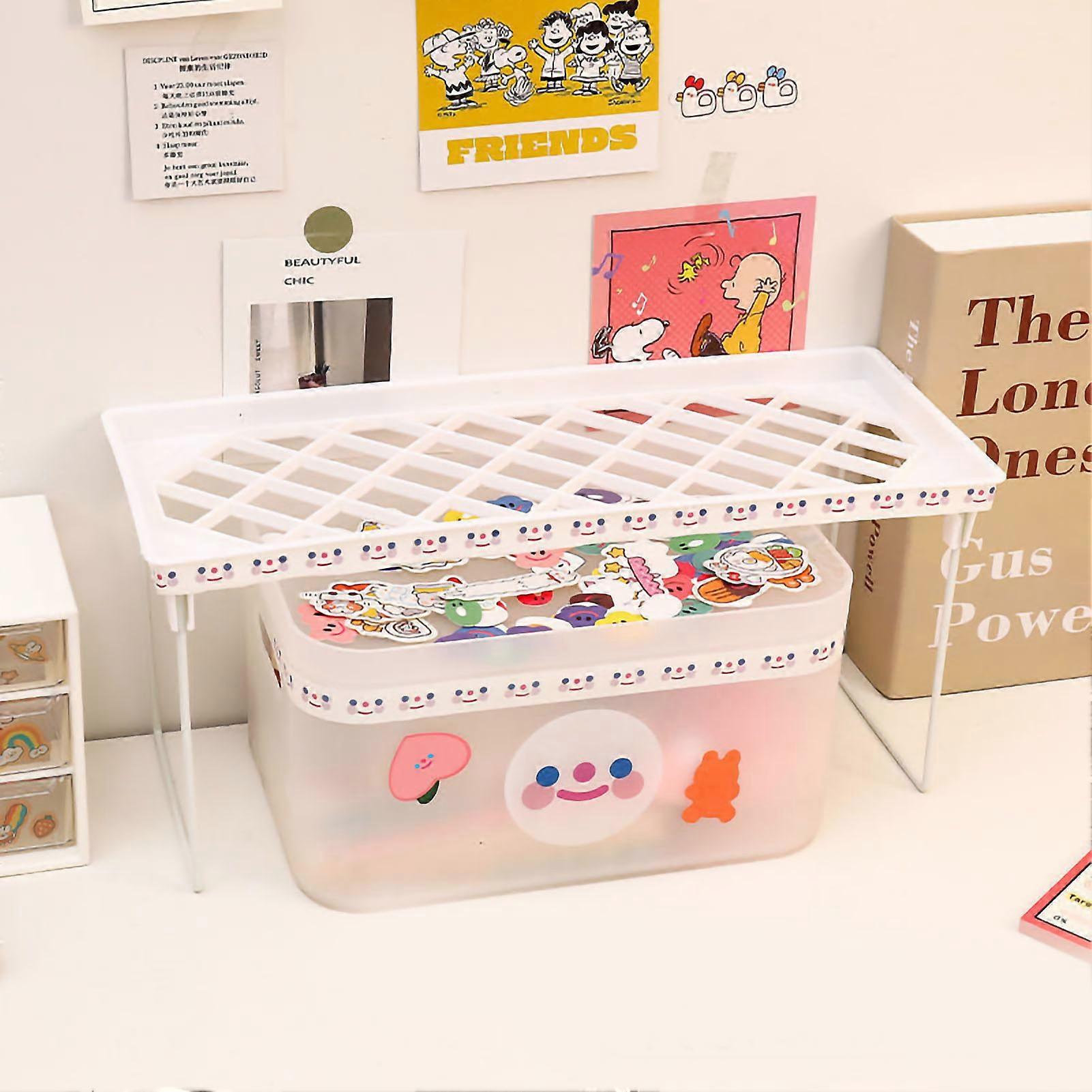 Desktop Foldable Shelf Space Saving Home Desk Storage Layered Rack for Dormitory Office School