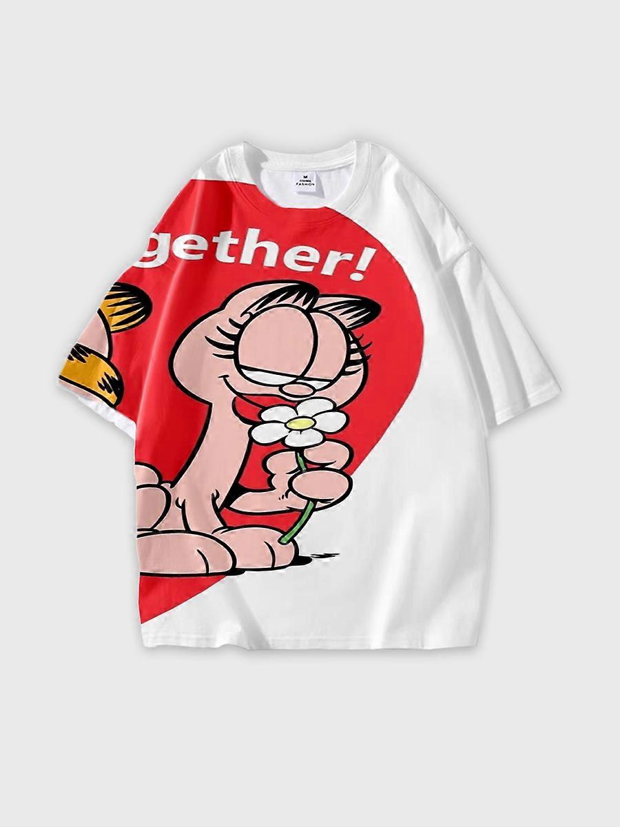 T-shirt round neck Cartoon Pattern loose short sleeve JW4469