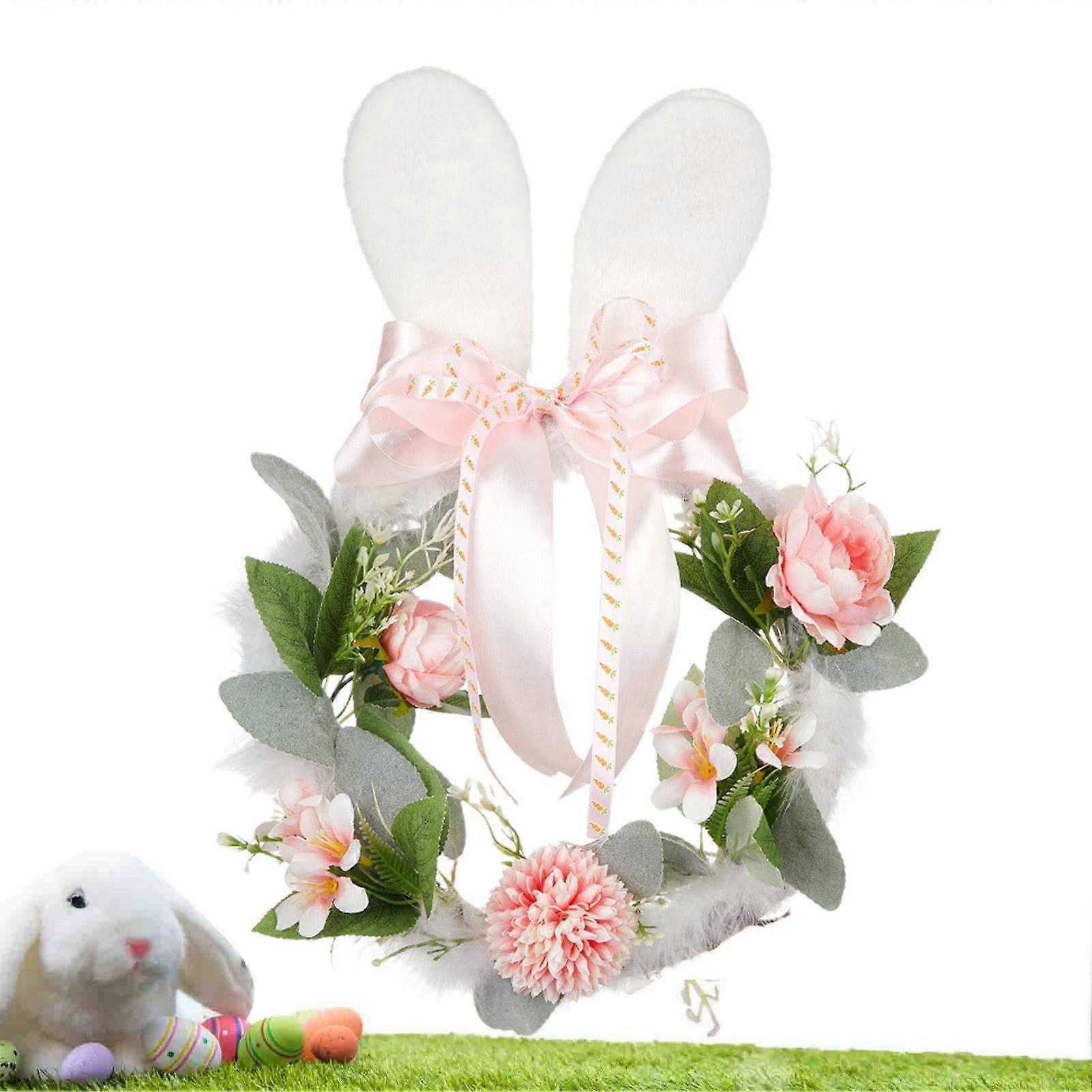 Artificial Easter Garland Weather-Resistant Easter Bunny Wreath Rabbit Garland For Spring And Christmas Door Wreath