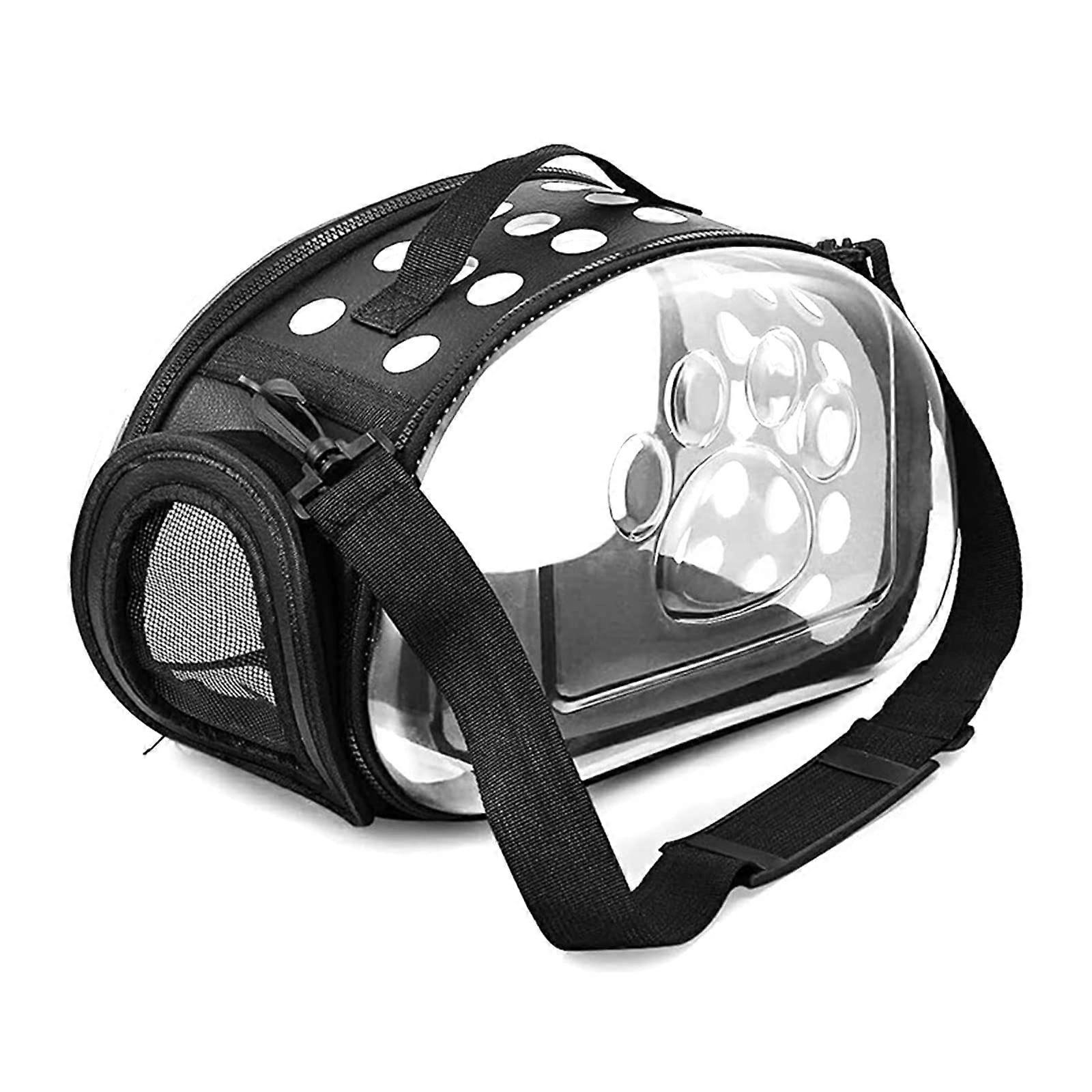 Ventilated transparent pet carrier bag, portable travel bag for hamsters and small animals
