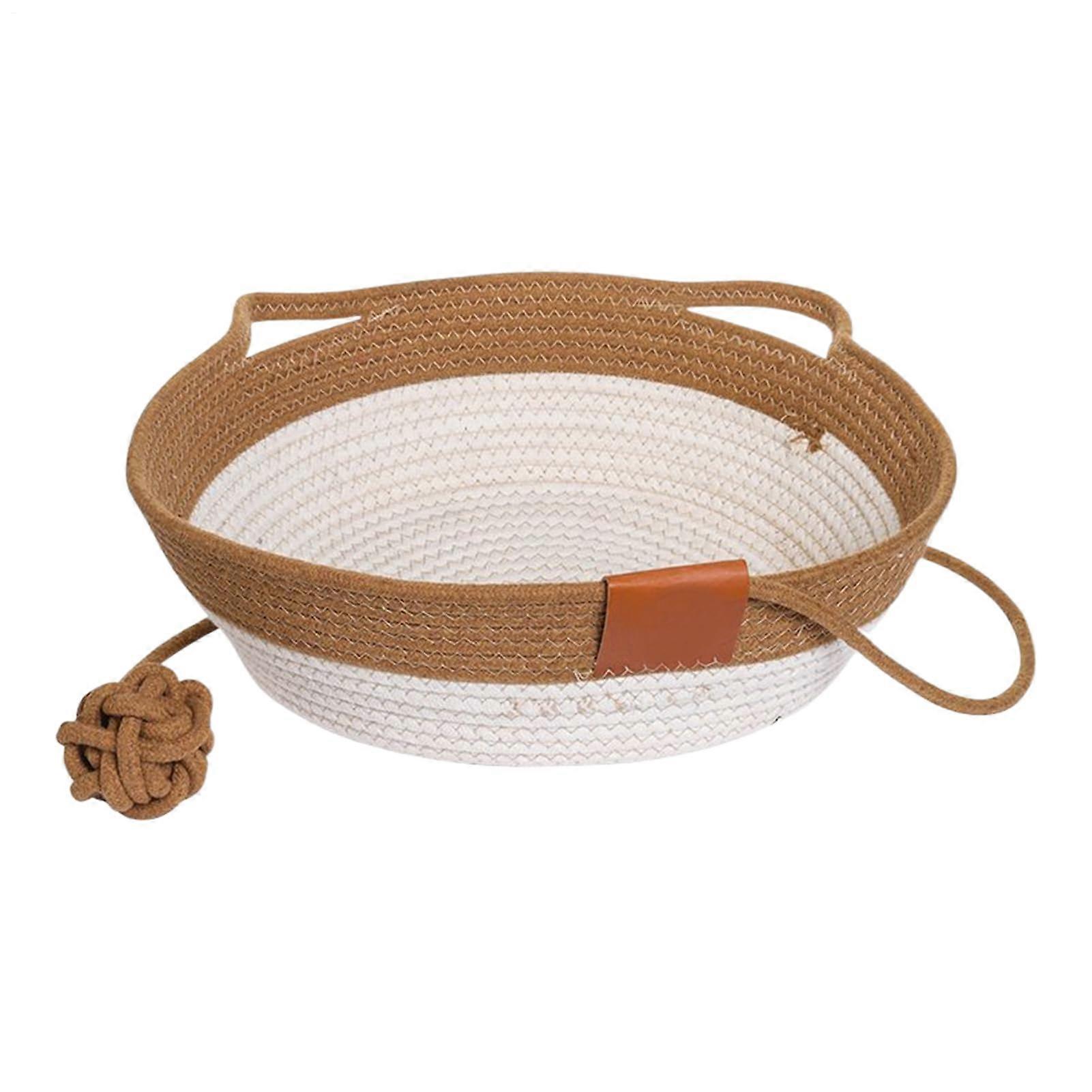 Woven Cat Bed – Cotton rope, warm pet sleeping bed, foldable nest mat