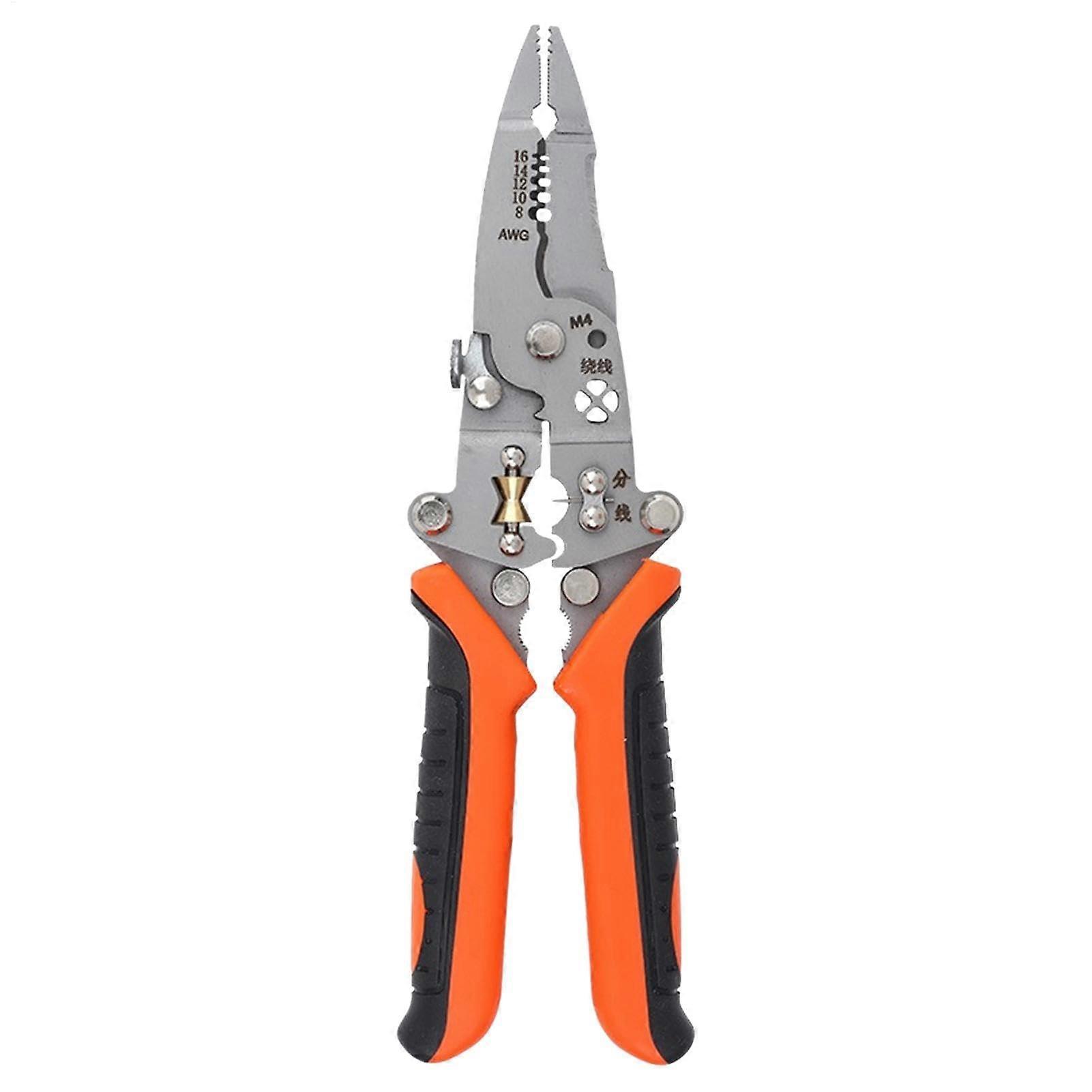 Long Beak Cutter  12in1 Wire Stripper and Crimping Tool, Wire Crimping Tool with Ergonomic NonSlip Grip for Tensioning