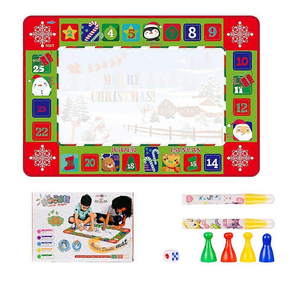 Reusable Doodle Mat Toddler Painting Set Flying Chess Game Christmas Themed Prints 72X49CM 1Set