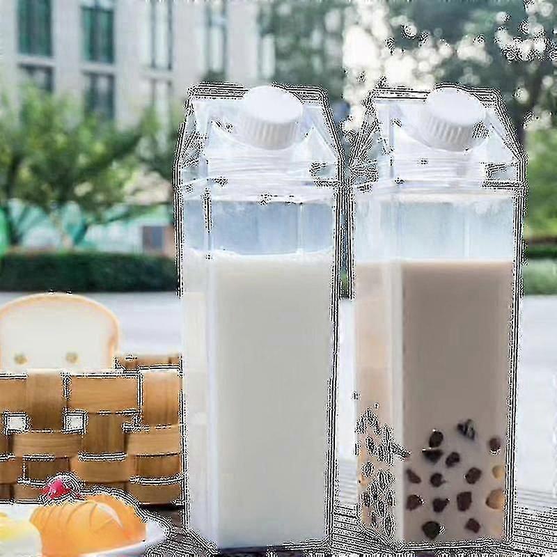 500ml / 1000ml Latte Cartone Bottiglia d'acqua Trasparente Bpa Free Plastica Portable Clear Box per Succo Tè Bottiglie di Latte