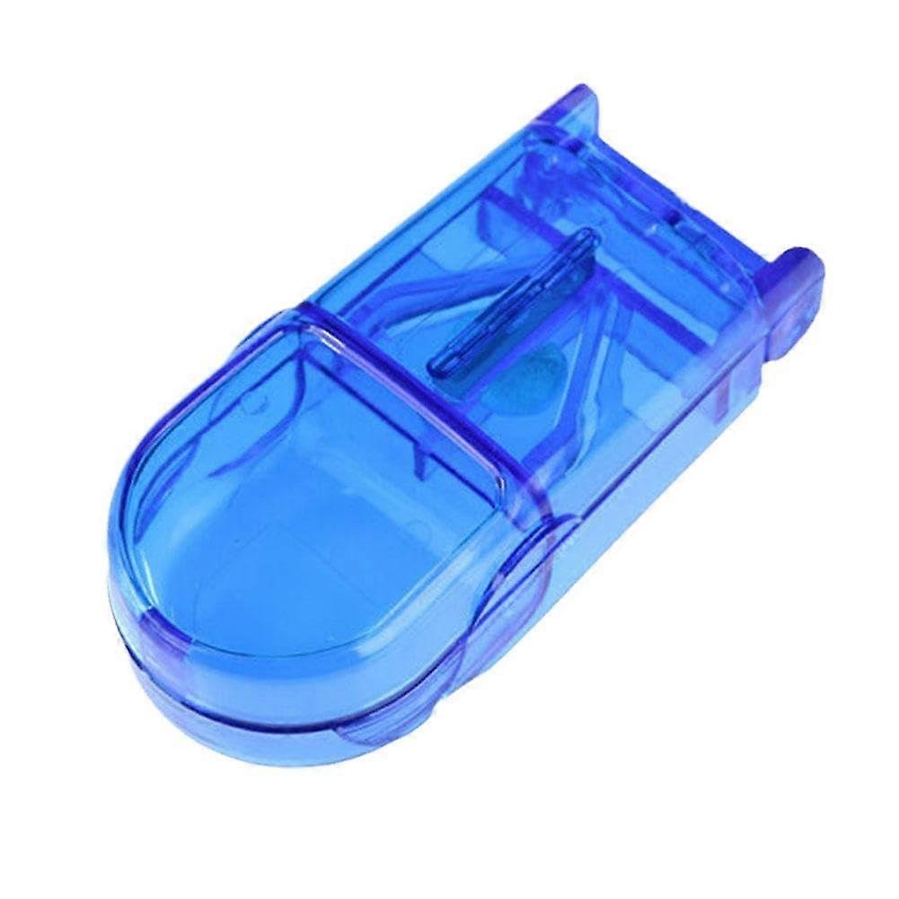 Medicine Tablet Cutter Blue Plastic Pill Storage Box With Divider And Storage Case 1 Count