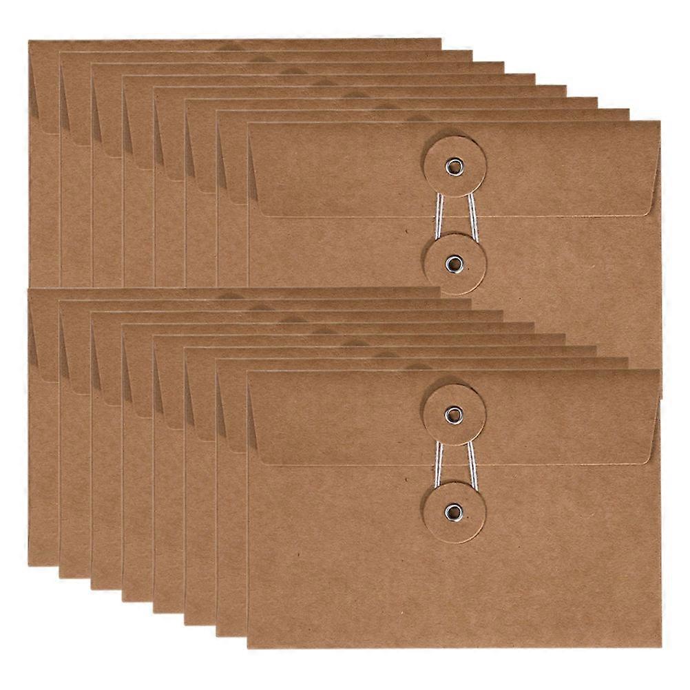 24pcs Retro Kraft Paper Envelopes for Office, Packing & Storage – Blank Solid Color Design for Custom Decoration and Use