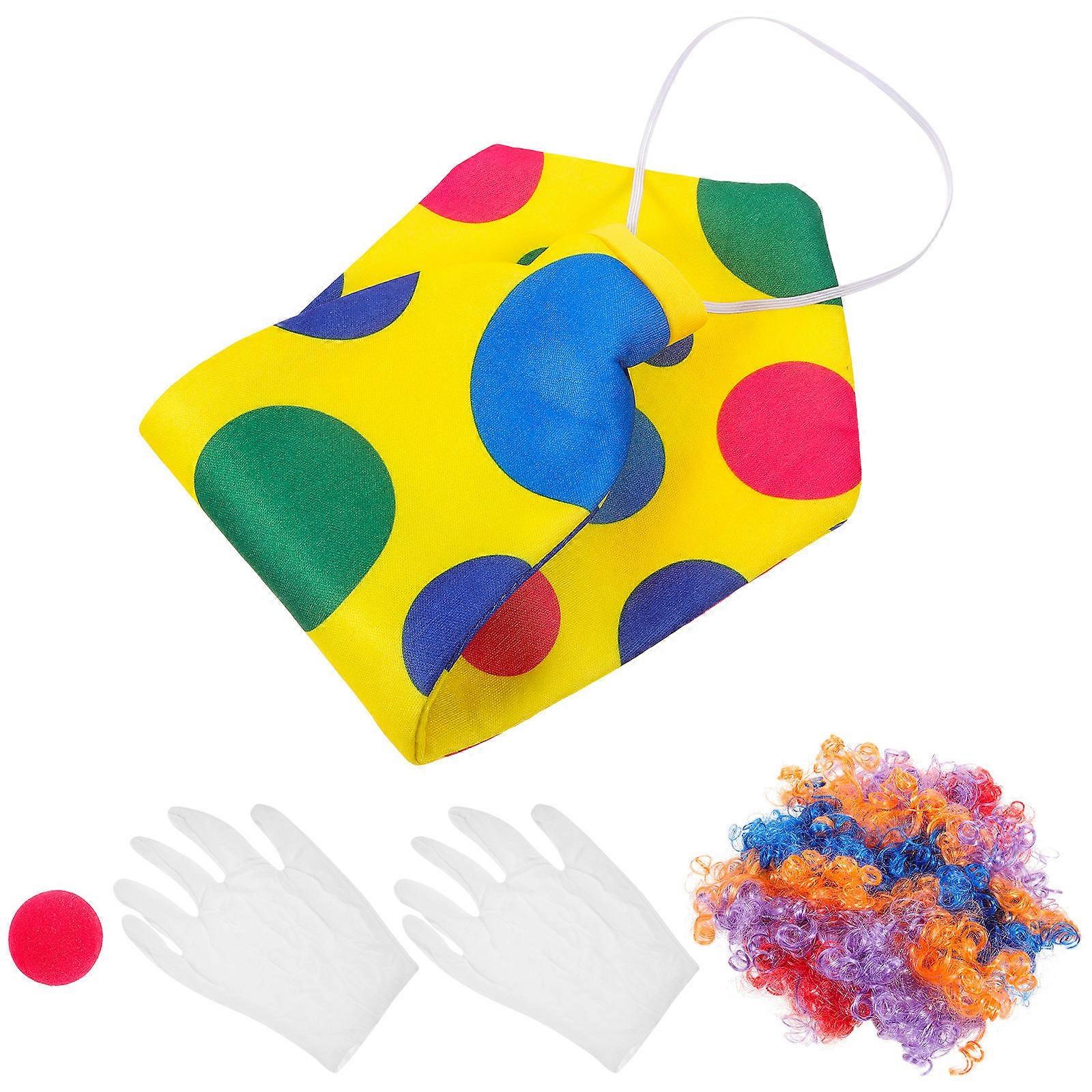 Clown Cosplay Costume Set for Costume Parties Assorted Color Stand Out Comfortable 1Set