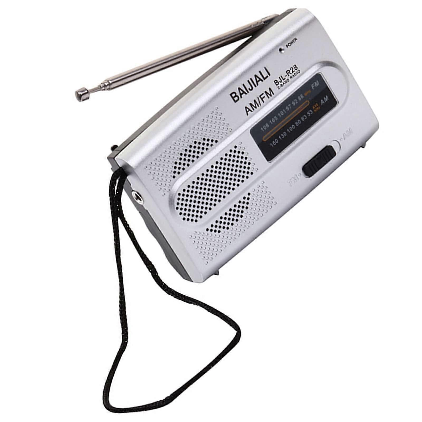 Digital Retro Radios Memory Function Handheld Full Range Receiver Radio Battery Powered Speaker for Elderly People silver