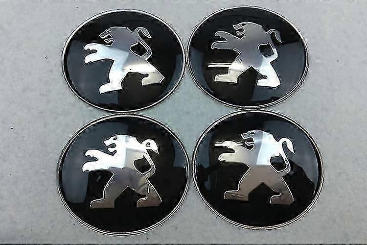 ملصق المحور المعدل ، ملصق غطاء مركز المحور ، غطاء المحور 65 مم متوافق مع بيجو (حزمة من أربعة)