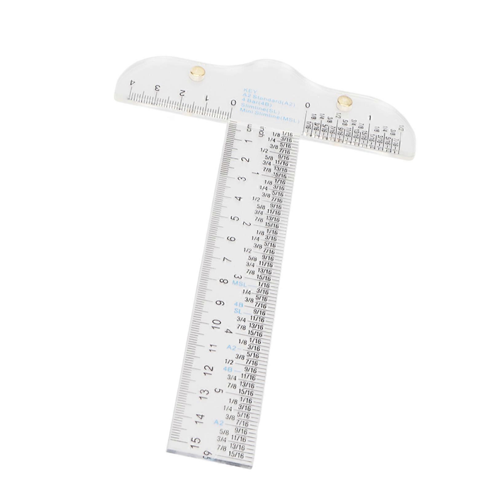 T Ruler Inch CM Scale Transparent Acrylic Portable Multi Function Drafting Ruler for Art Framing Craft