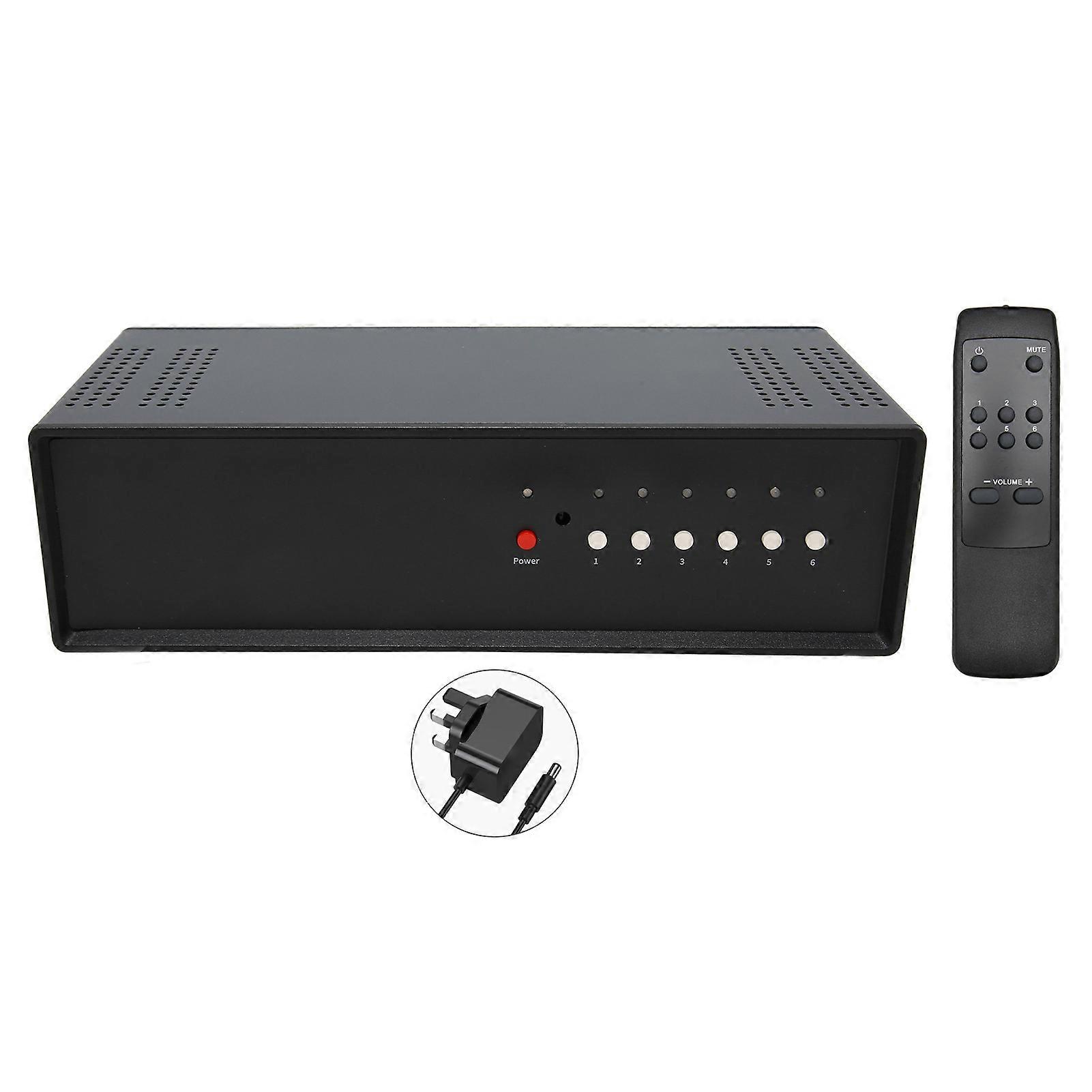 Dual Channel Speaker Switcher: 4 In 2 Out, 500W, Remote Control, Seamless o Switching