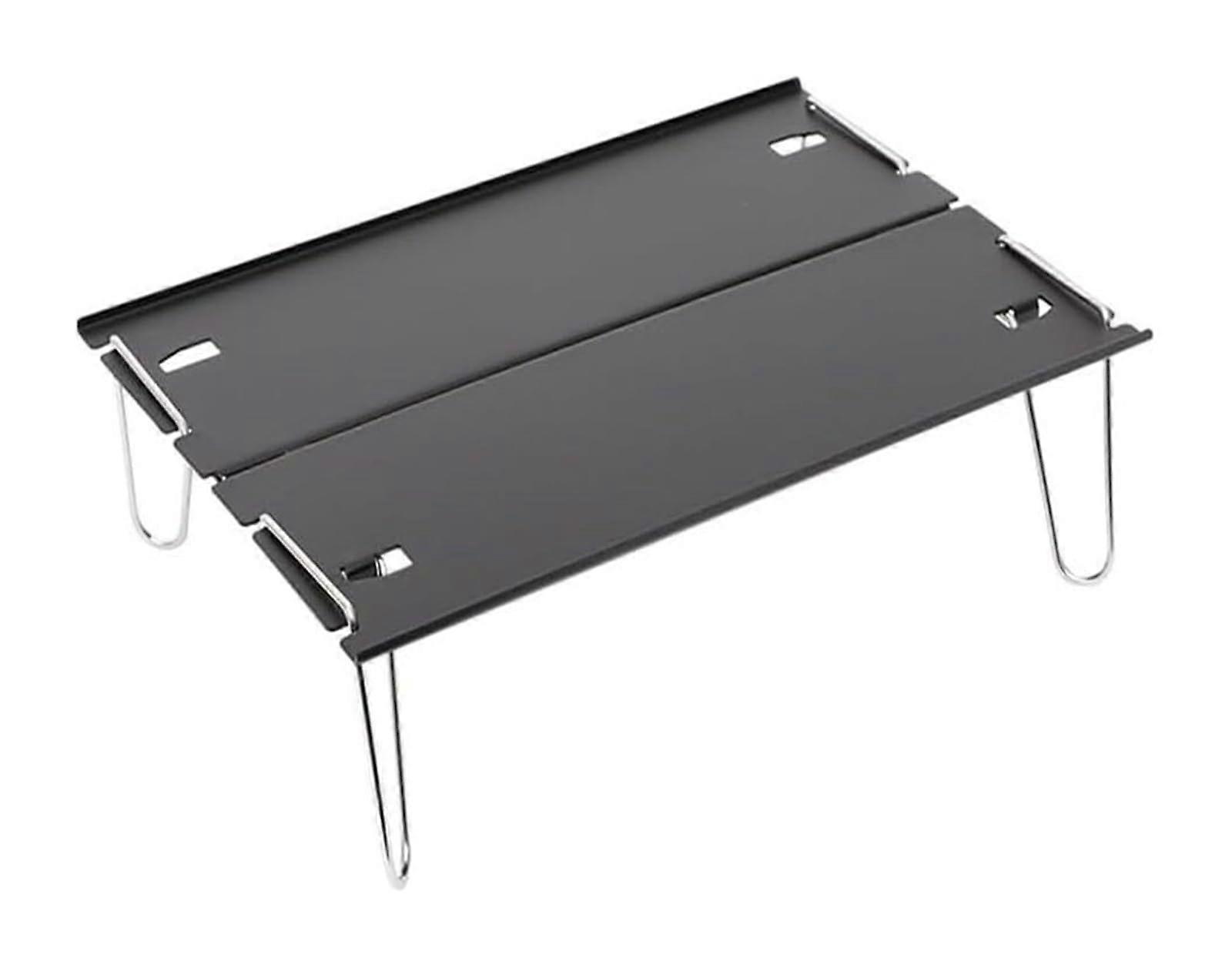 Folding table bench, folding table made of aluminum alloy for outdoor use, portable camping grill table, handmini table (black) 29*21*8cm black
