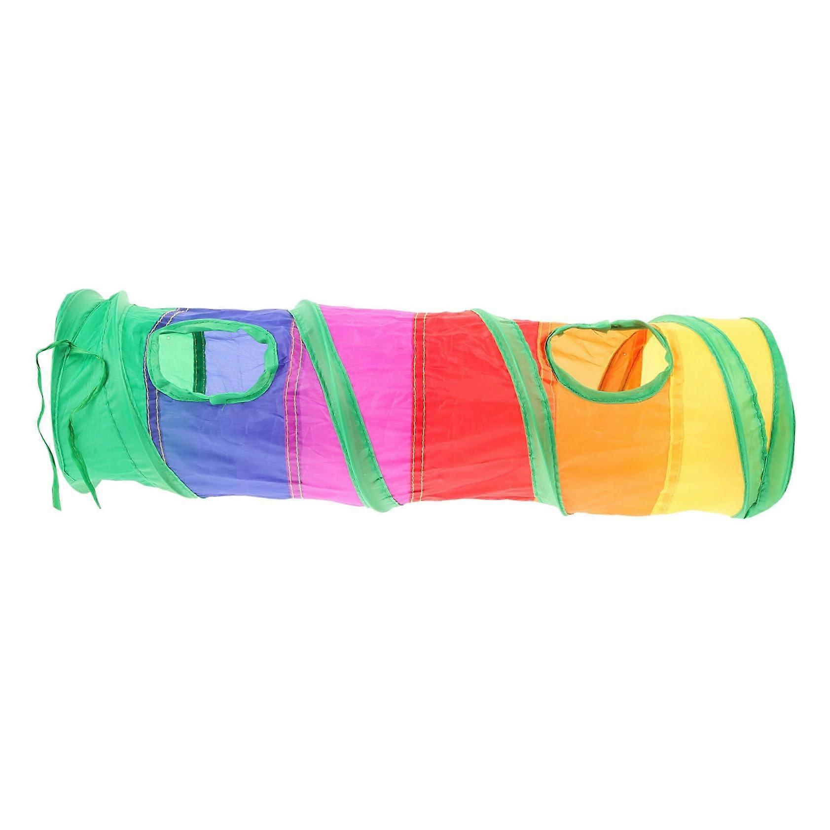 Polyester cat tunnel for indoor use, foldable play tunnel for cats and kittens, interactive cat toy set for indoor cats.