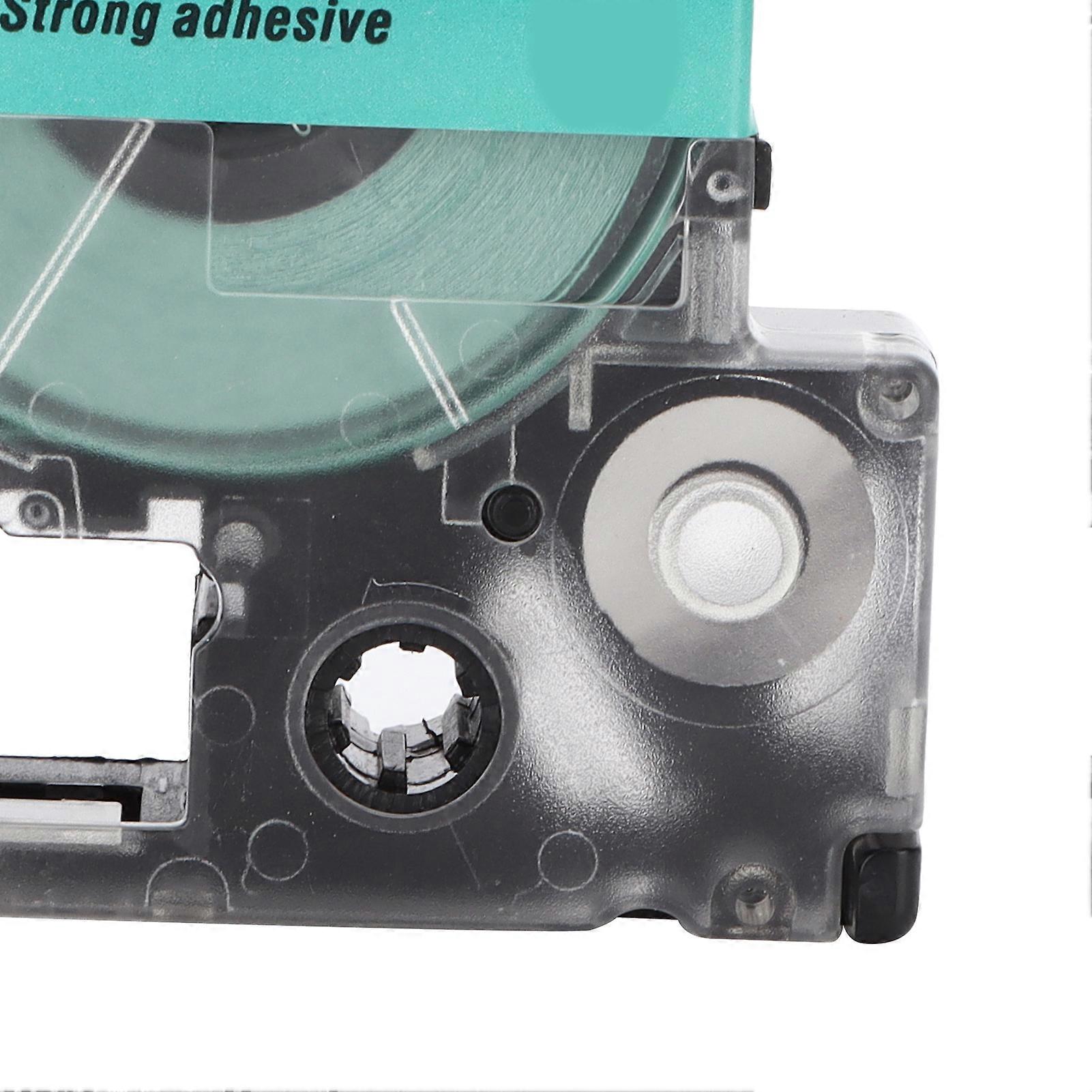 Label Tape AbrasionResistant AntiCorrosion Label Maker Tape for KING JIM Labeling Machine SR230C SR230CH SR530C(Black On Green )