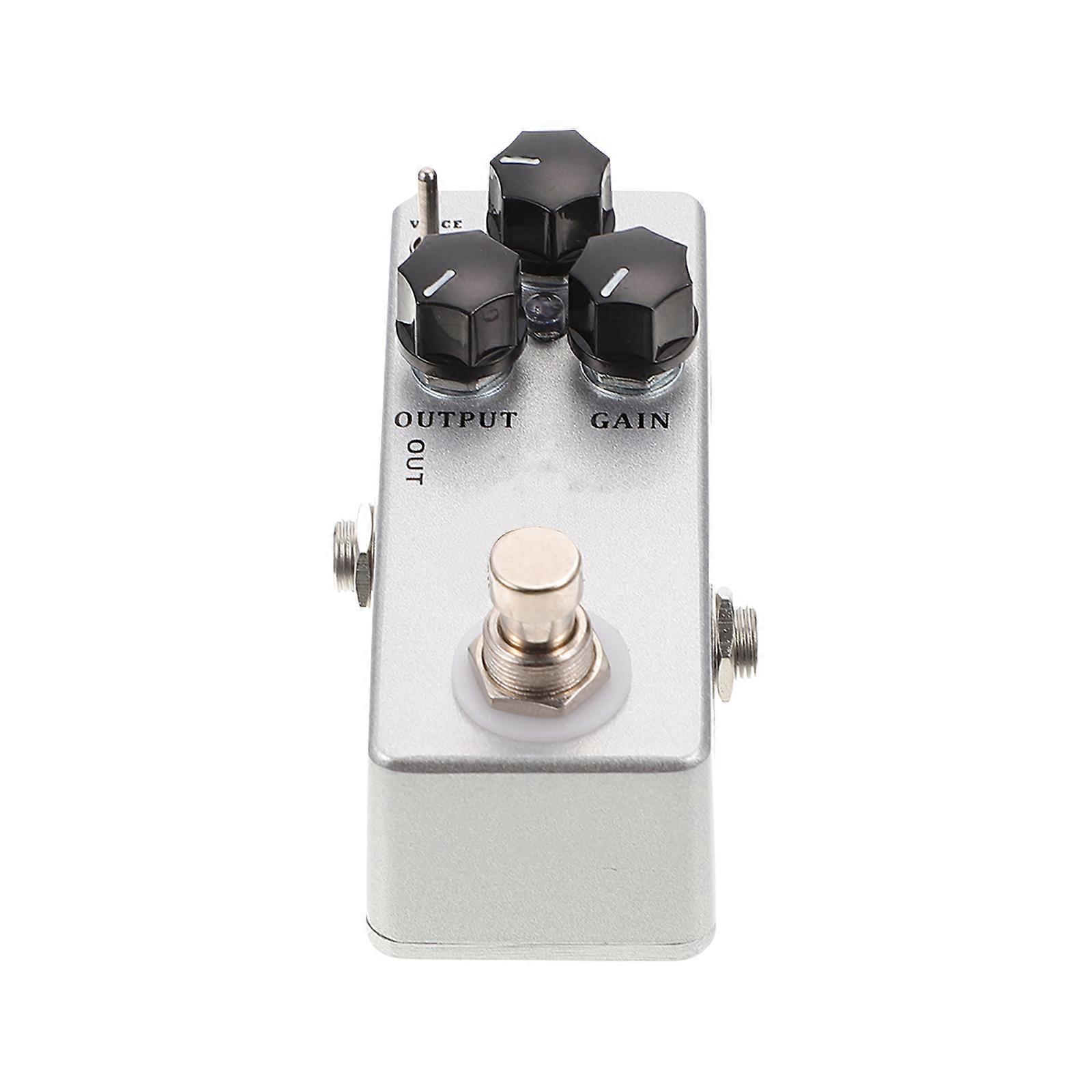 Gitarreneffektpedal 1Pc Mini Gitarre Overload Effektor Kompaktes Design Geeignet für den Heimgebrauch Silber Metall Frequenzmodulation