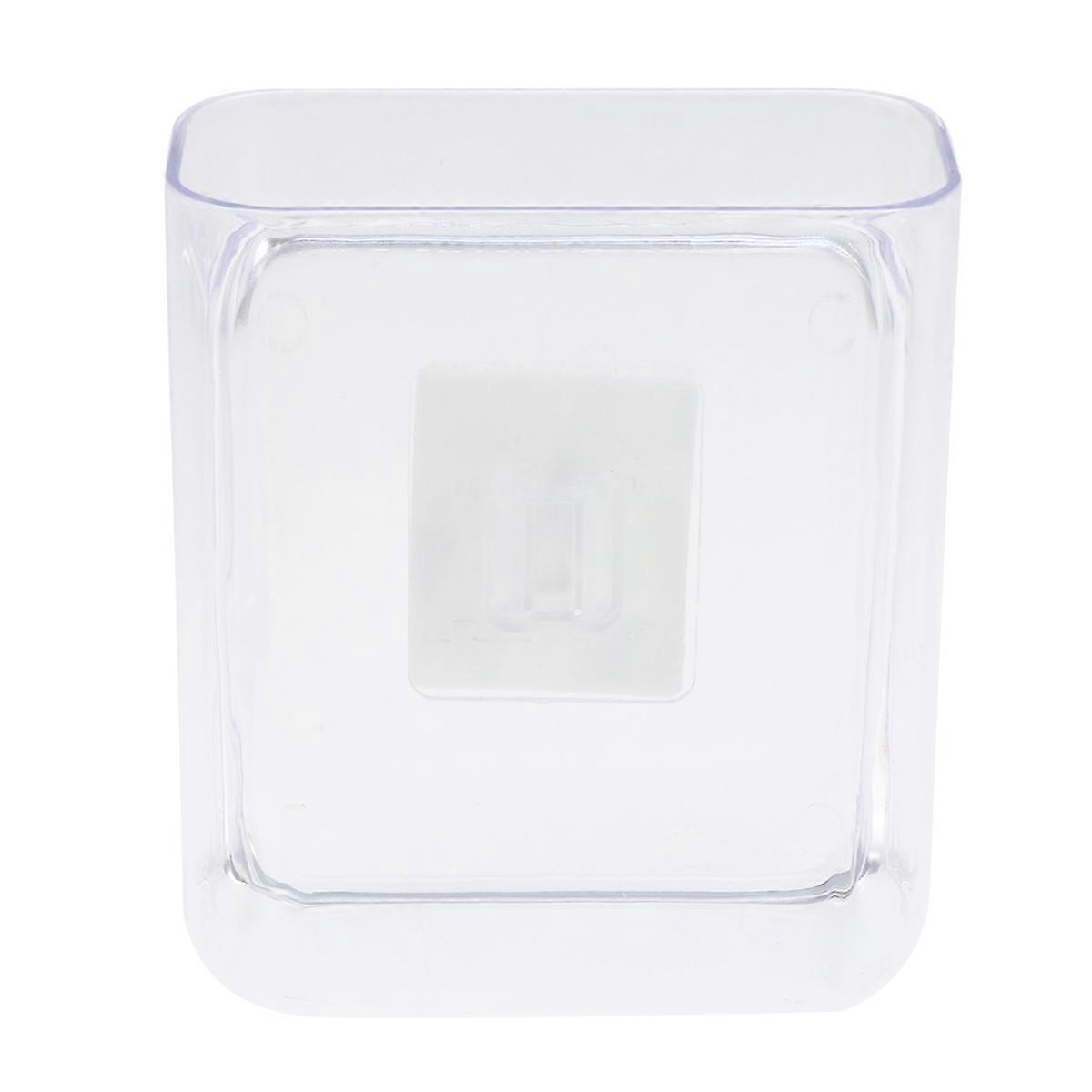 Transparent Wall Mount Organizer with Self Adhesive Back for Storage Keeps Bathroom Stuffs Dry and Hygienic 7 x 5 x 3 inches
