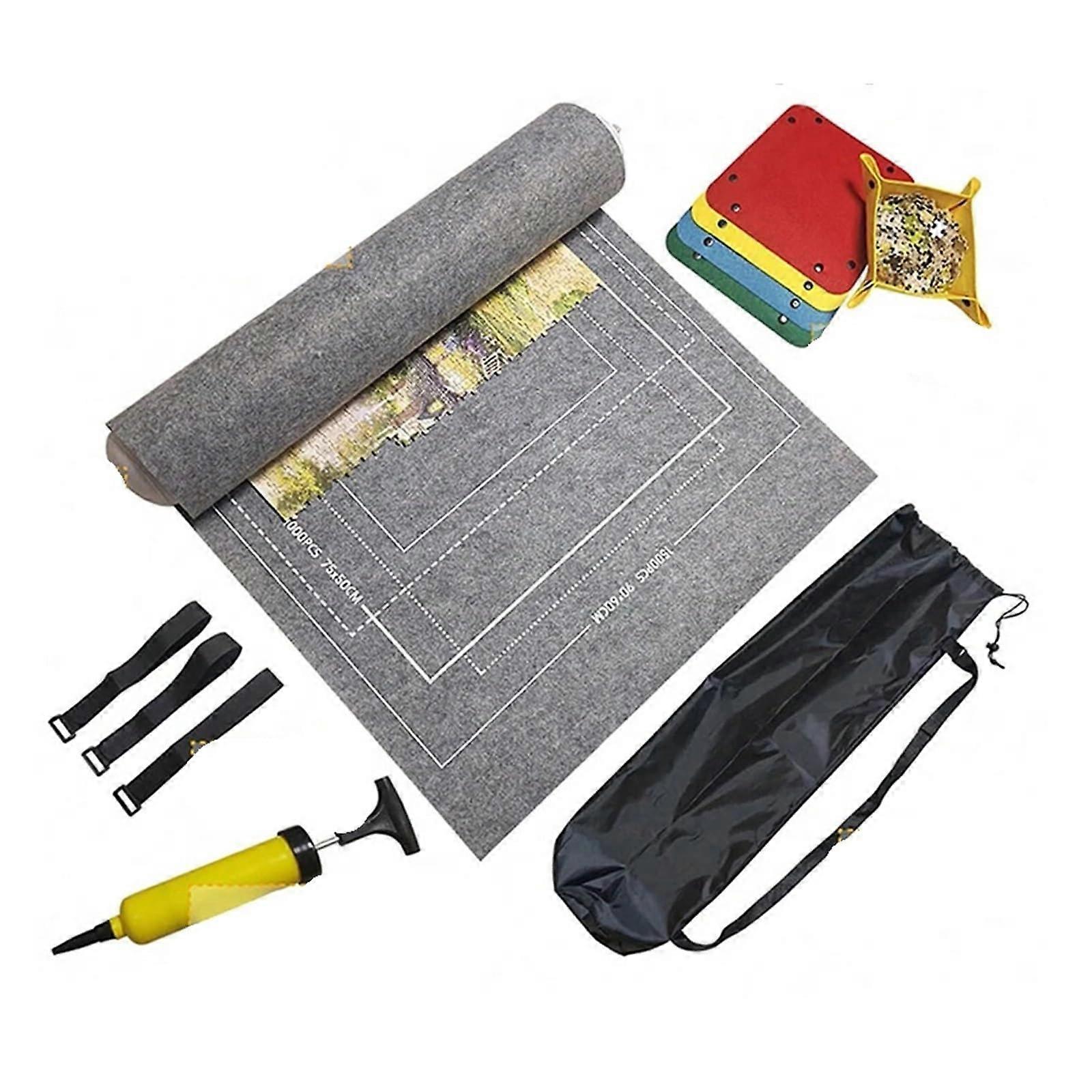 Puzzle storage, scroll felt mat, suitable for 1500–3000 piece puzzles, multiple specifications (3000 mat setGray).